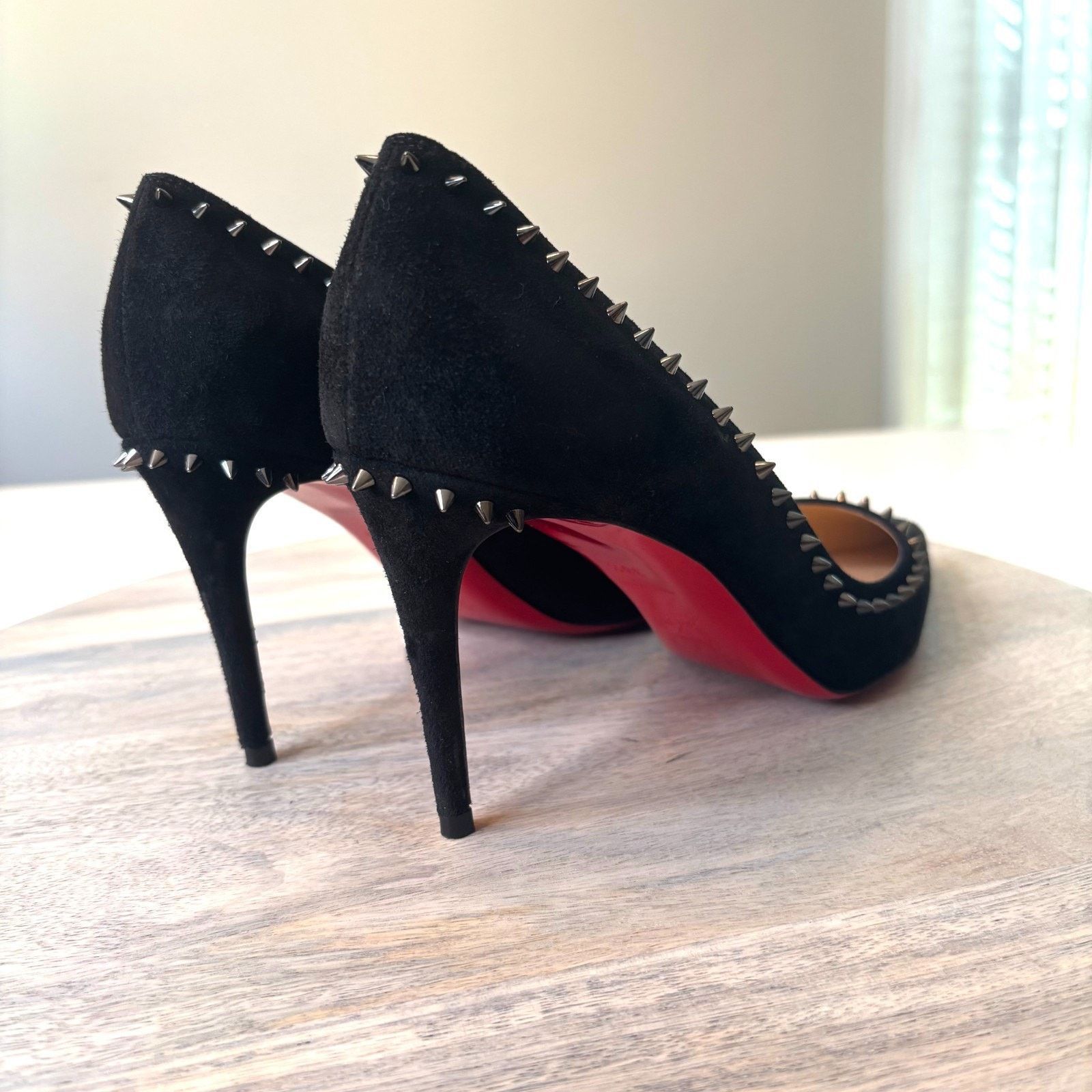 Christian Louboutin Christian Louboutin Follies Black Red Sole Heels Sz 8.5 Size US 8.5 / IT 38.5 - 11 Thumbnail