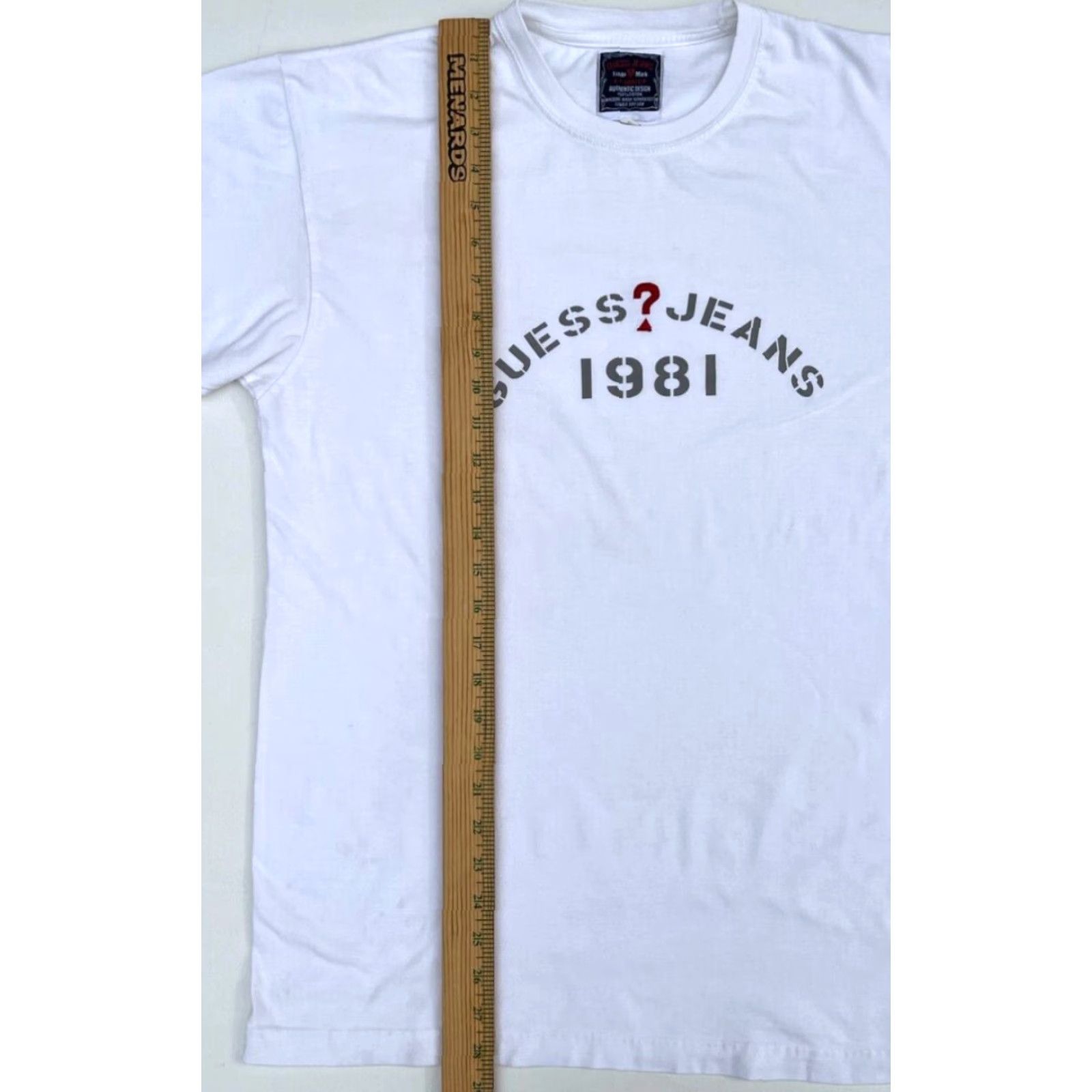 Guess GUESS Men's T-Shirt Vintage 1981 USA White Cotton Short Sleeve Crew Neck Size M Logo 90s Decade Theme Size US M / EU 48-50 / 2 - 7 Thumbnail