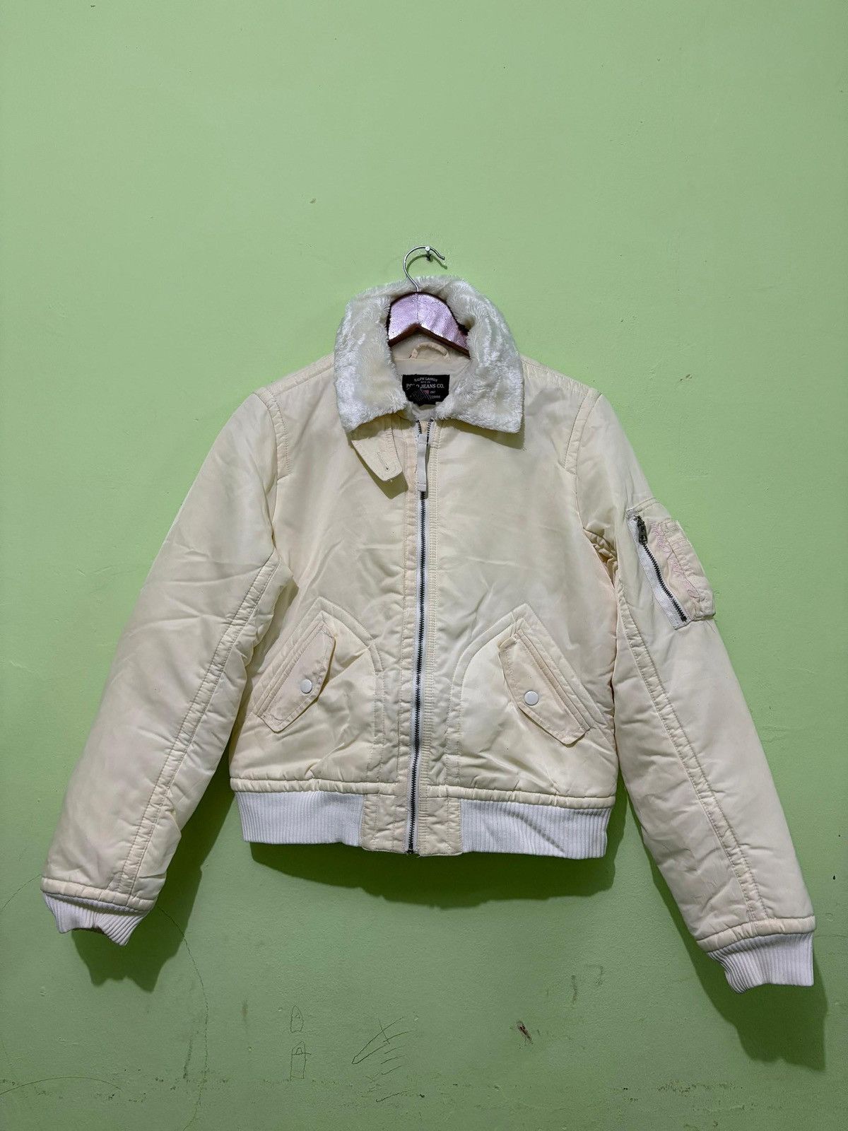 Polo Ralph Lauren × Vintage Polo Jeans Ralph Lauren Bomber Cropped Jacket Fur Collar Size US M / EU 48-50 / 2 - 1 Thumbnail
