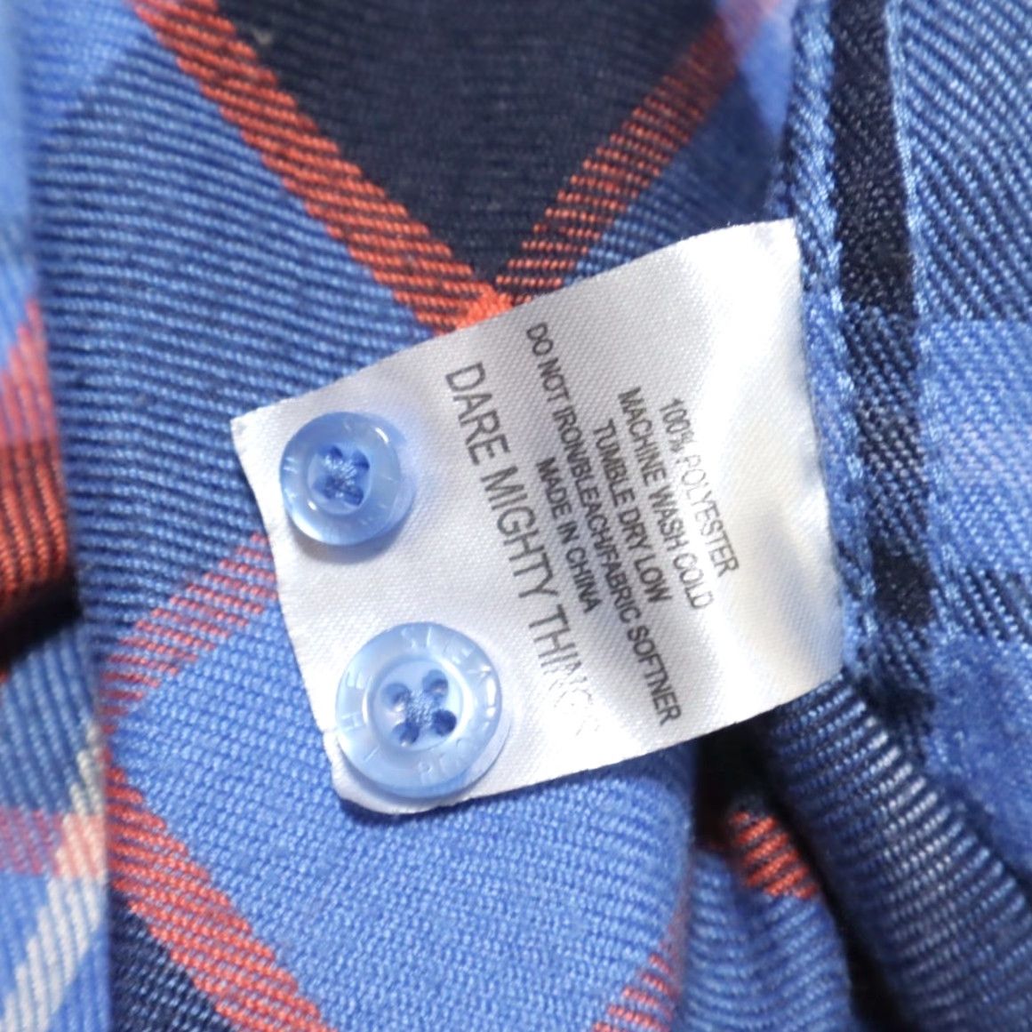 Vintage RSVLTS Shirt Blue Plaid Button Down Long Sleeve Polyester Flannel Men L Size US L / EU 52-54 / 3 - 7 Thumbnail