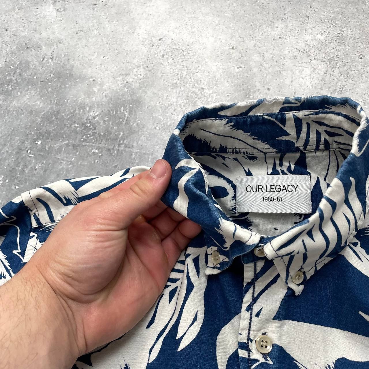 Our Legacy Our Legacy 1980-81 Floral Indigo Long Sleeve Shirt Size S Size US S / EU 44-46 / 1 - 5 Thumbnail