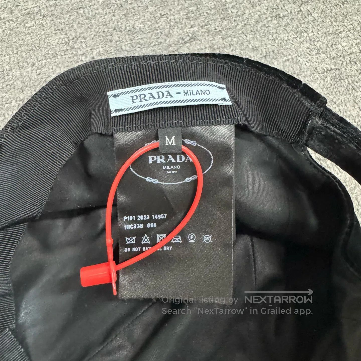 Prada Prada size M Velvet triangular baseball cap with a marker r Size ONE SIZE - 6 Thumbnail