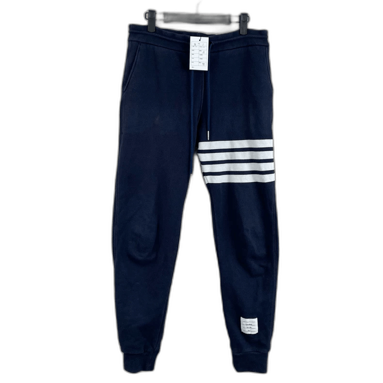 Thom Browne Thom Browne Navy Sweatpants with Stripes Size US 26 / EU 42 - 1 Thumbnail
