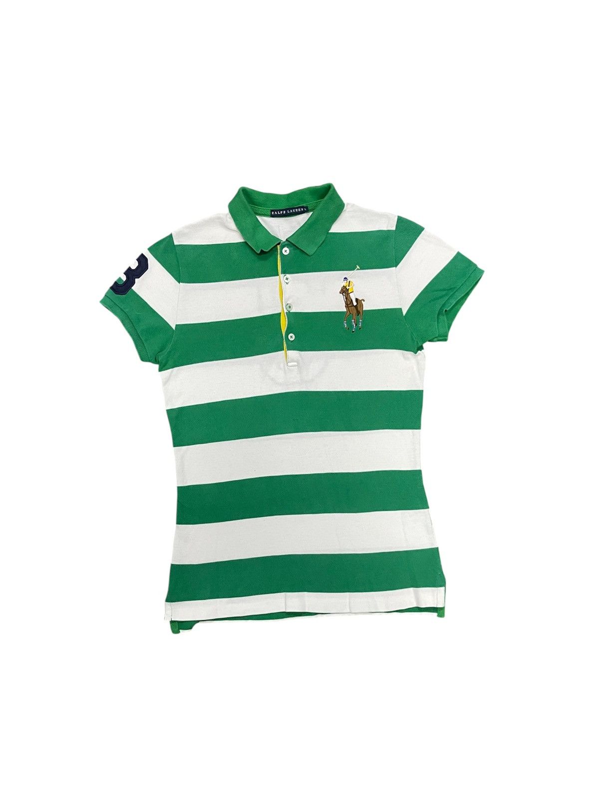 2000s POLO RALPH LAUREN BIG PONY STRIPES NO 3 POLO SHIRT