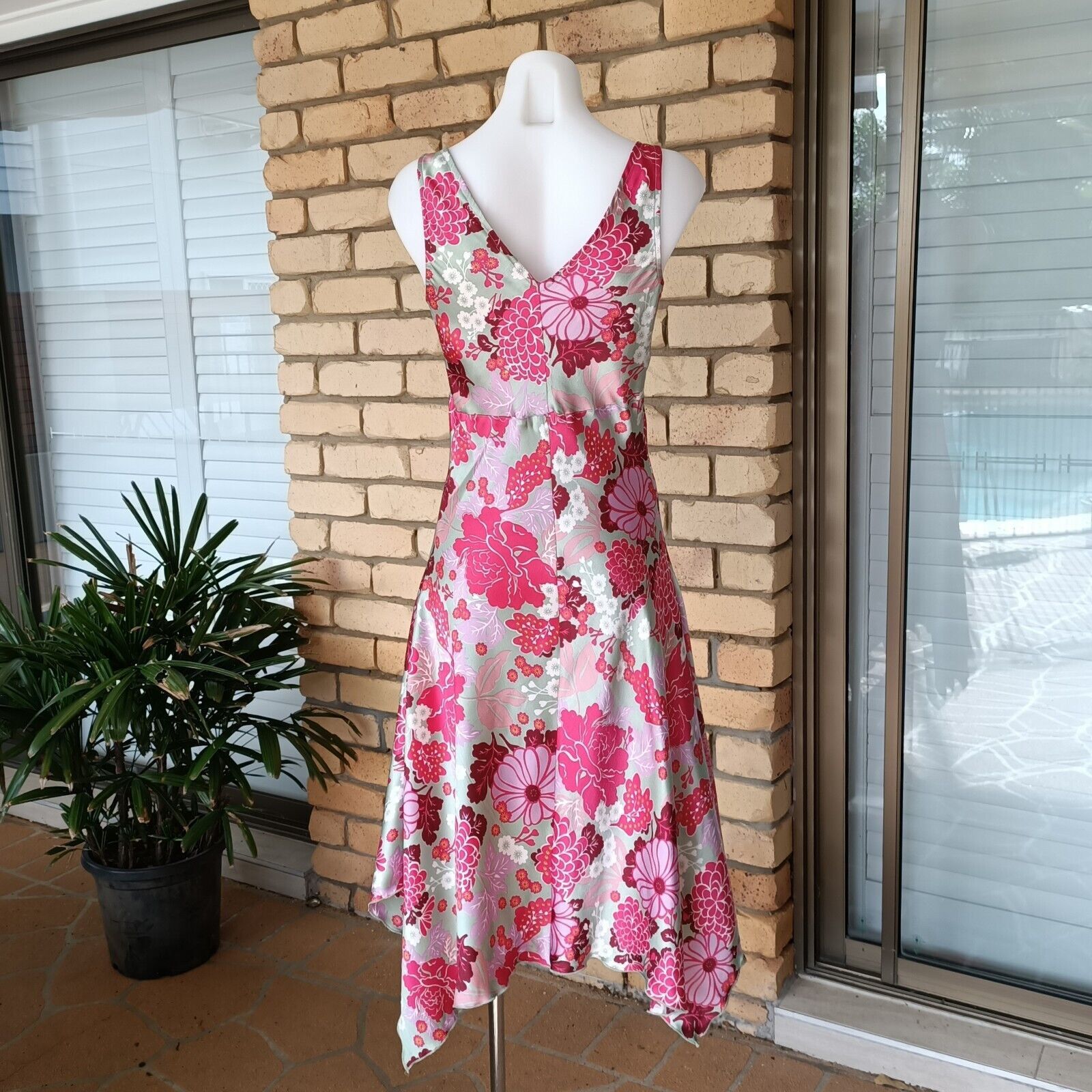Designer × Vintage Vintage Y2K 2000s Uttam London Dress Pink Green Size M / US 6-8 / IT 42-44 - 5 Thumbnail