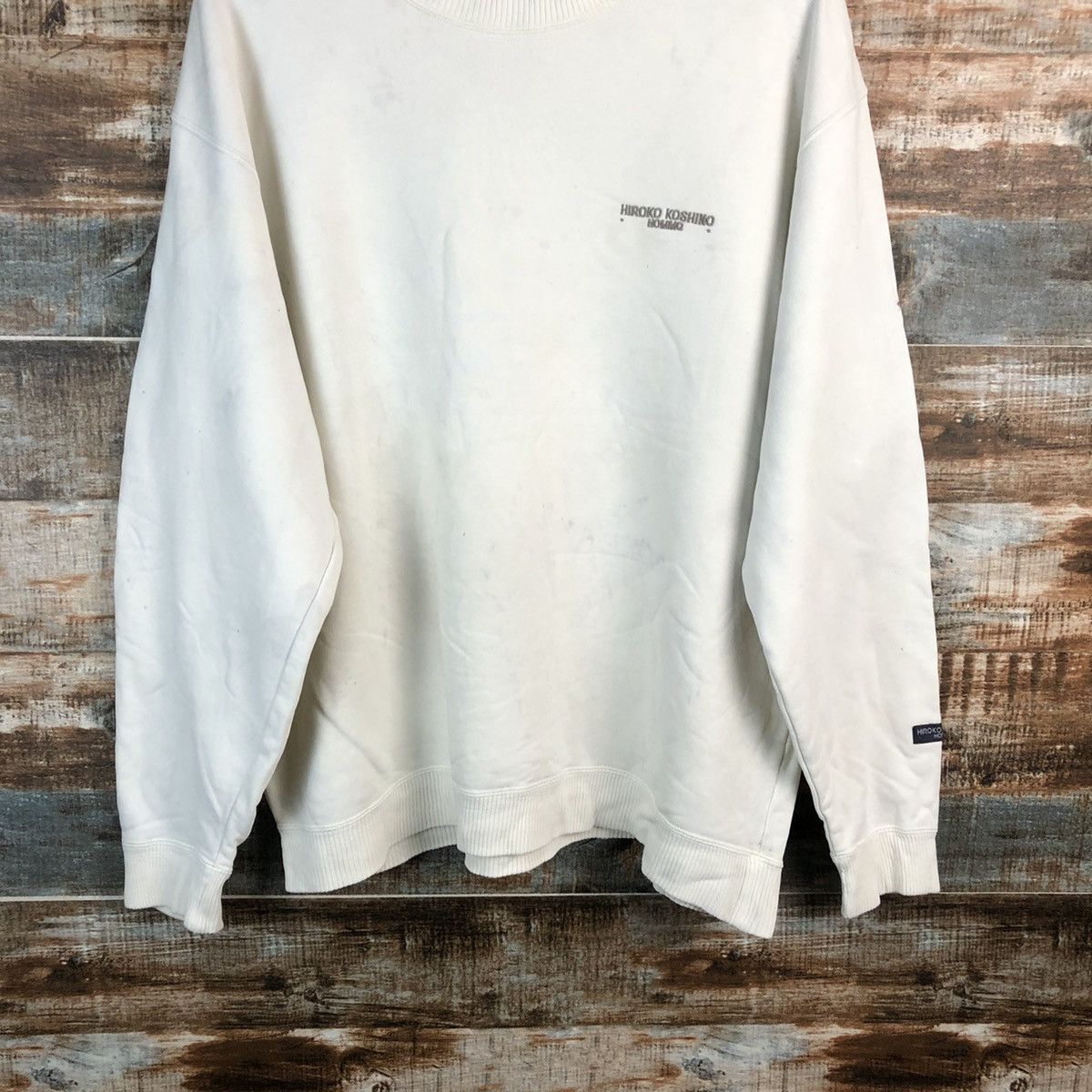 Hiroko Koshino Homme Hiroko Koshino Homme White Sweatshirt #A2289 Size US L / EU 52-54 / 3 - 9 Thumbnail