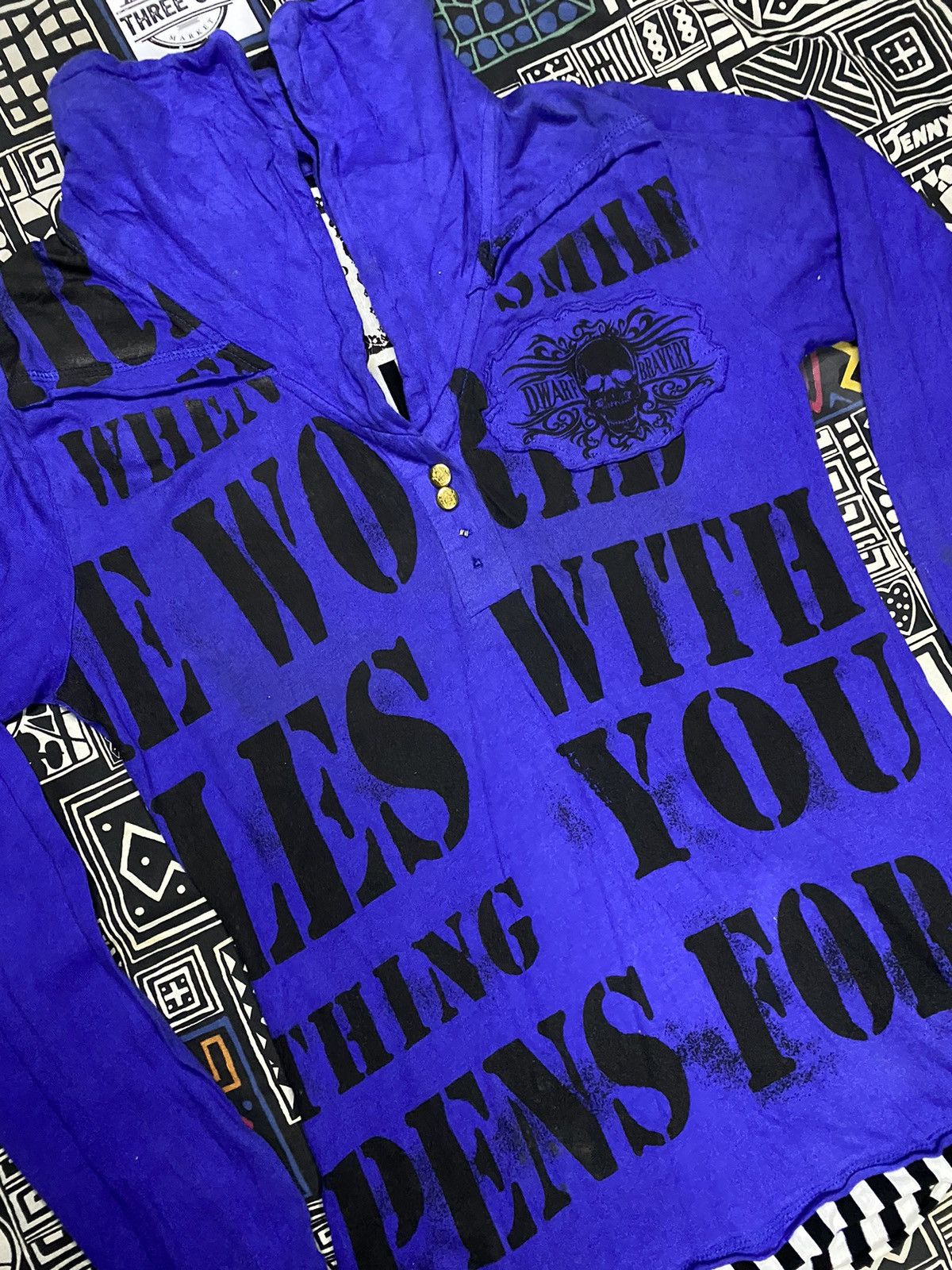 14th Addiction × Japanese Brand × Le Grande Bleu (L.G.B.) Dig Deep Skulls Double Colar Longsleeve T shir Size US L / EU 52-54 / 3 - 3 Thumbnail