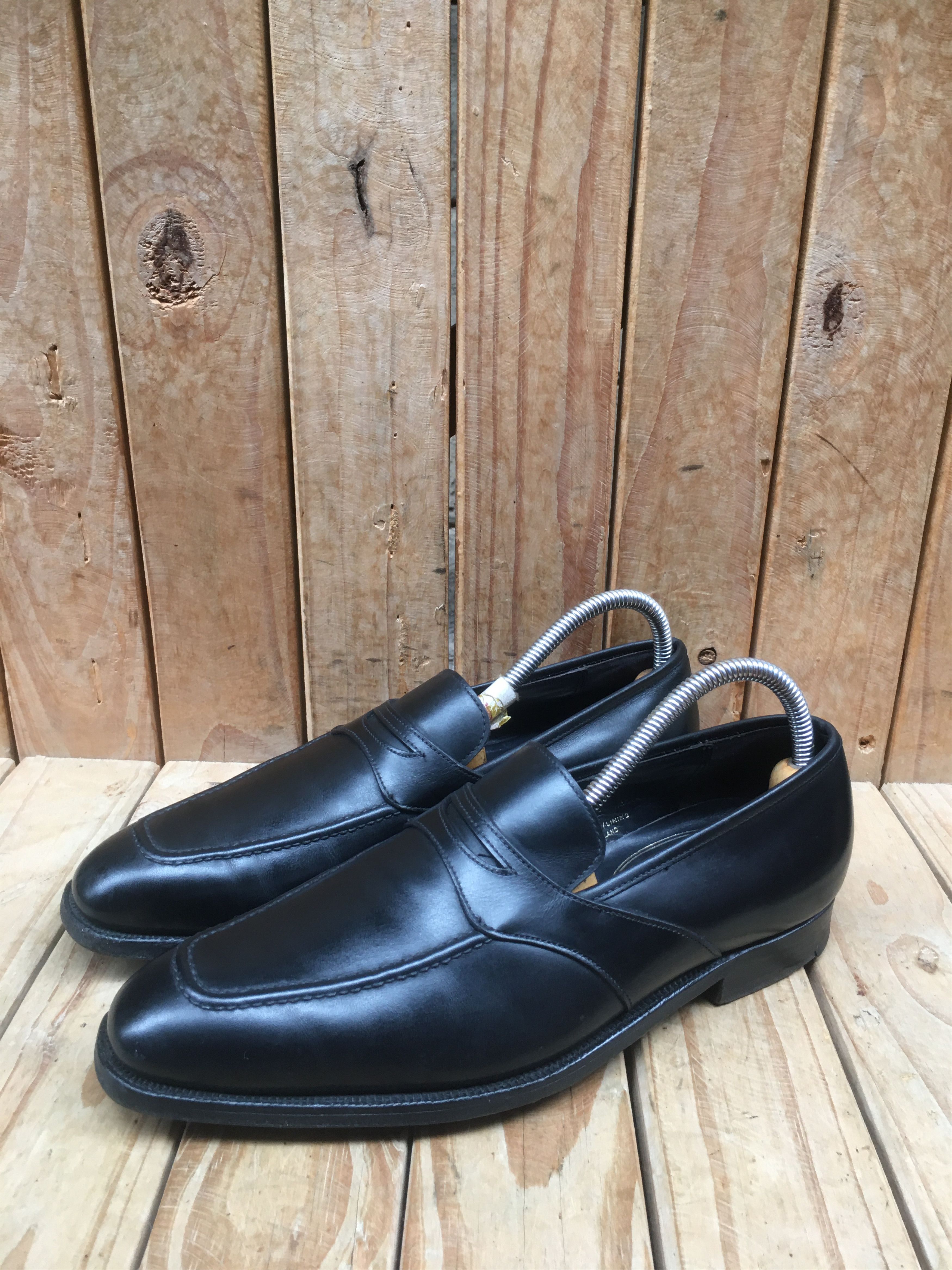 image of George Cleverley Black Men's Leather Loafers Uk 7 E Us 8
