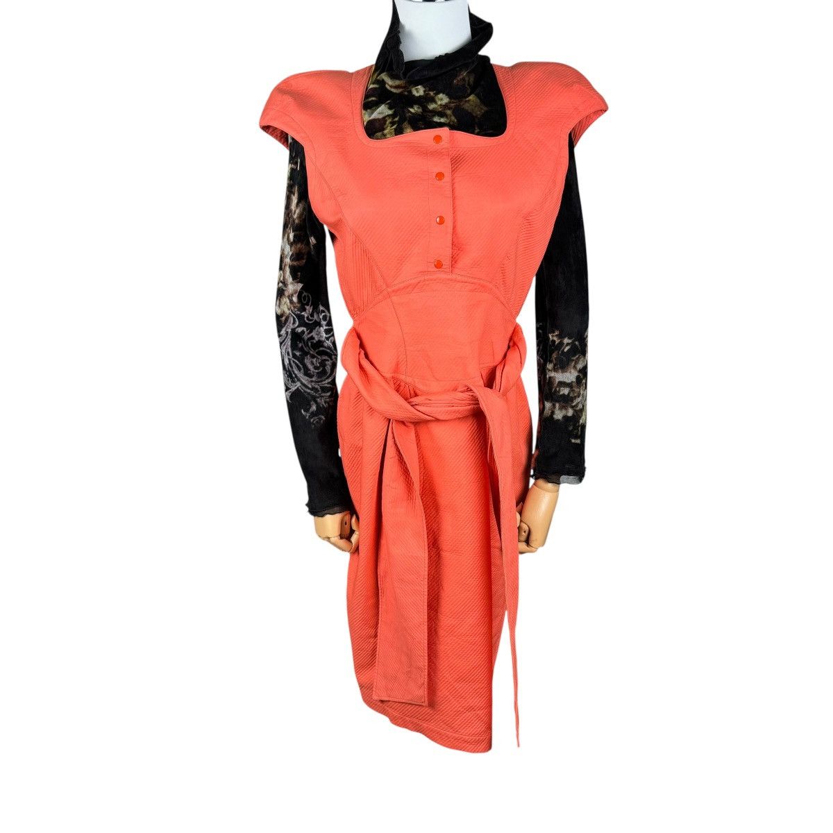 Thierry Mugler 🌟THIERRY MUGLER DRESS SNAP BUTTON SLEEVELESS Size S / US 4 / IT 40 - 1 Thumbnail