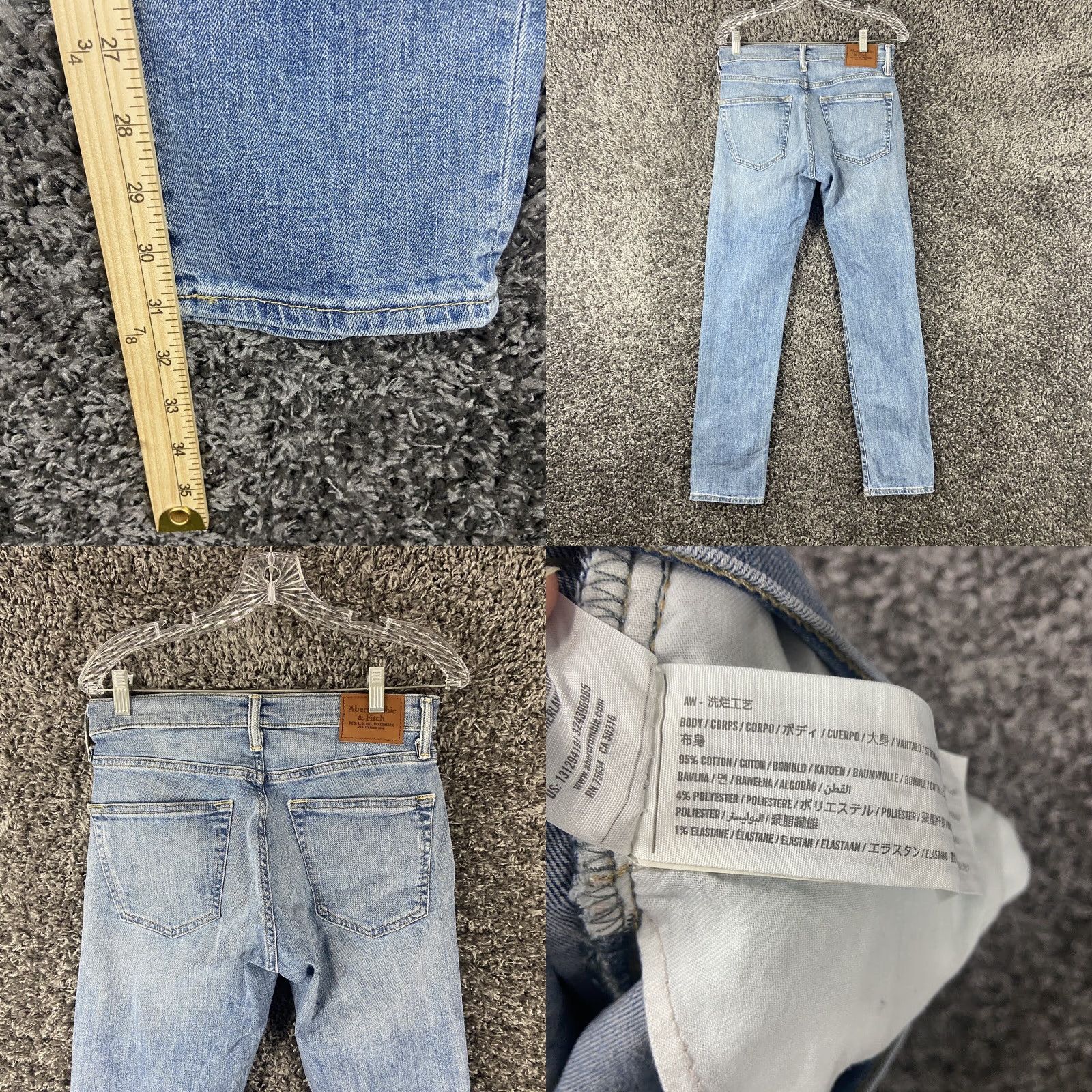 Abercrombie & Fitch Abercrombie & Fitch Jeans Men's 28x31 Blue Athletic Skinny Stretch Denim Mens Size US 28 / EU 44 - 8 Thumbnail