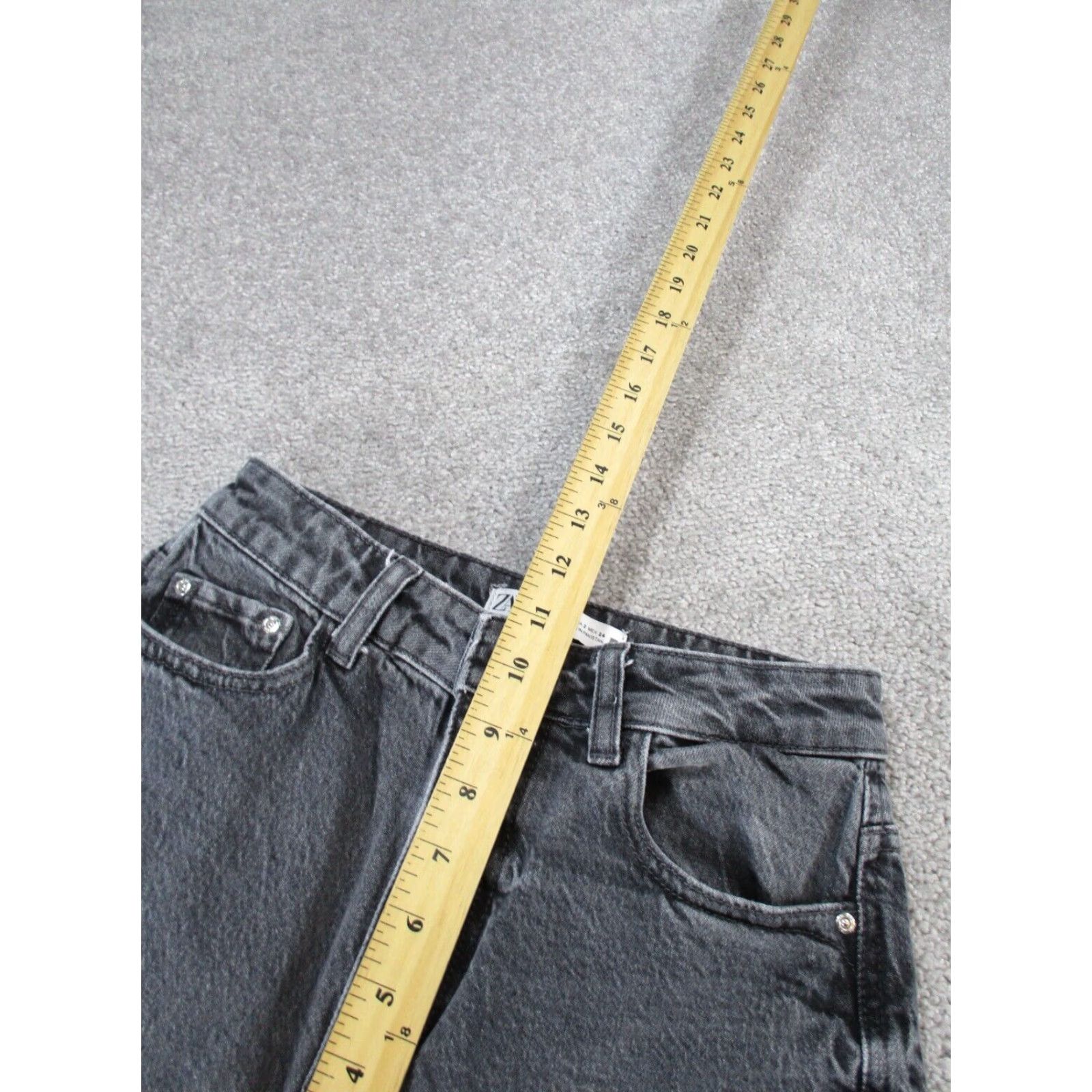 Zara VINTAGE Zara Womens Jeans Tapered Leg 2 Gray Denim High Rise 90s Women's Size 26" / US 2 / IT 38 - 6 Thumbnail