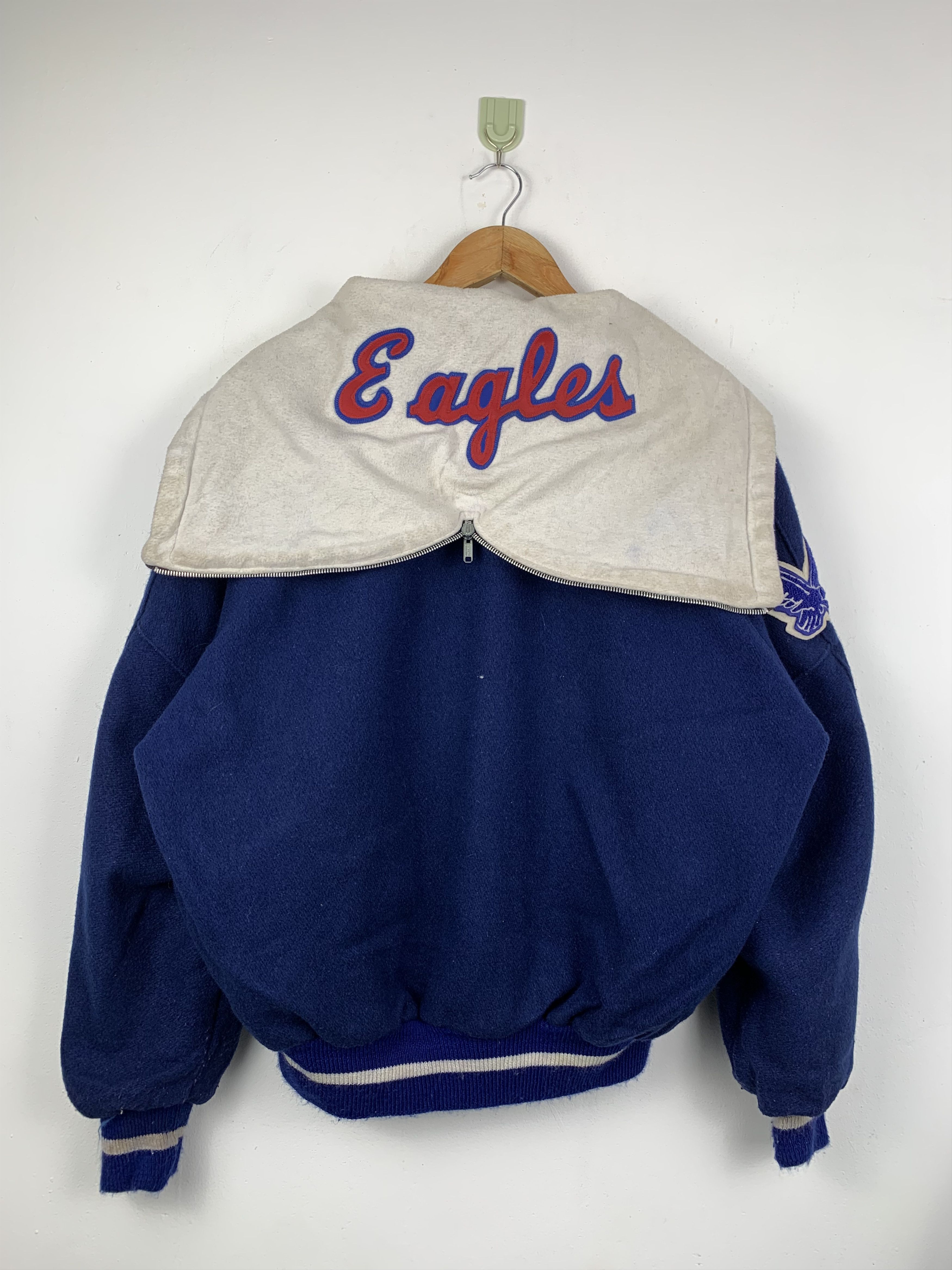 Delong Vintage 80s Wool Delong Varsity Jacket Hoodie V0521 Size US XS / EU 42 / 0 - 3 Thumbnail
