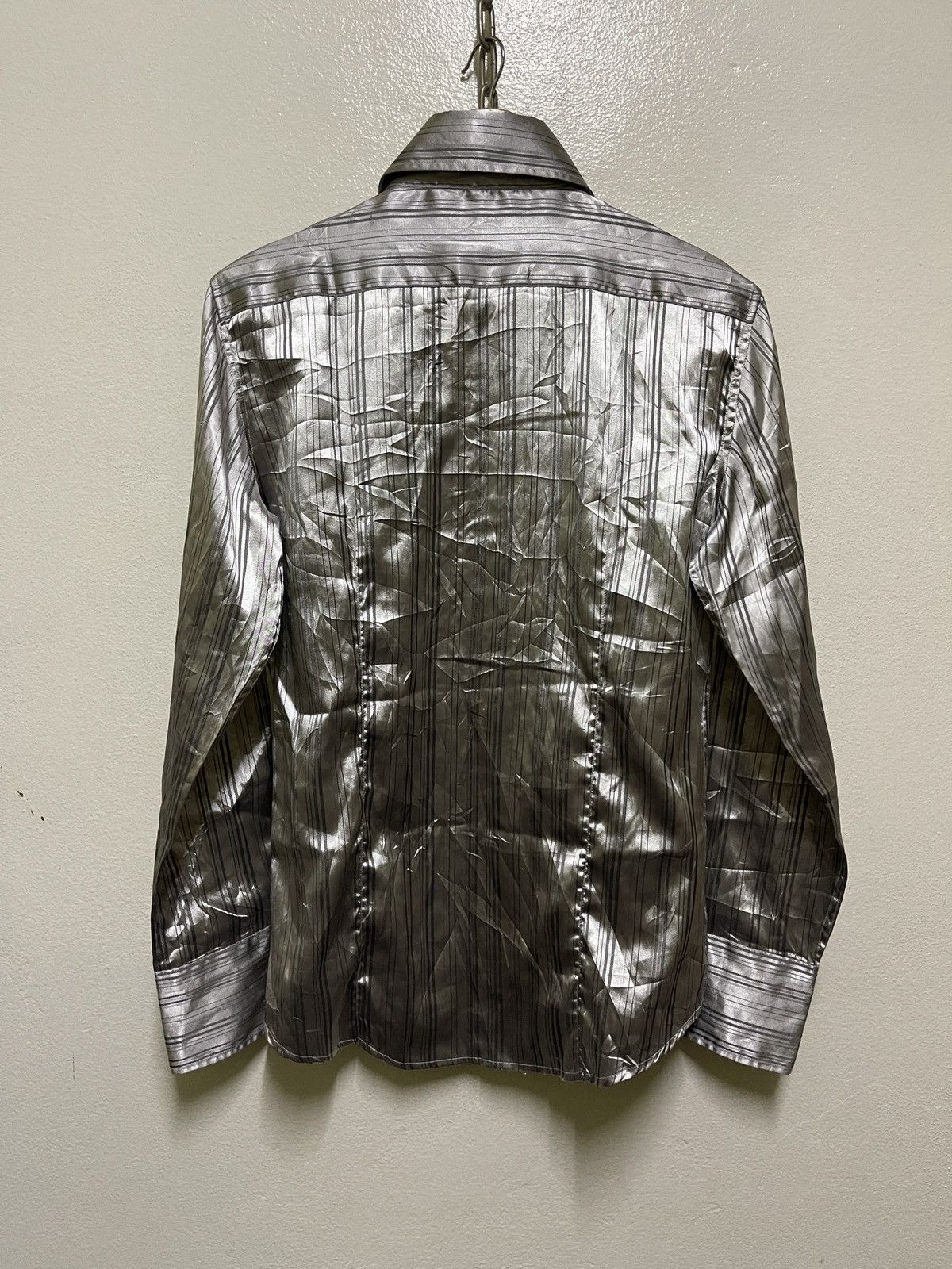 Japanese Brand × semanticdesign Semantic Design Silver Striped Shirt Size US L / EU 52-54 / 3 - 8 Thumbnail