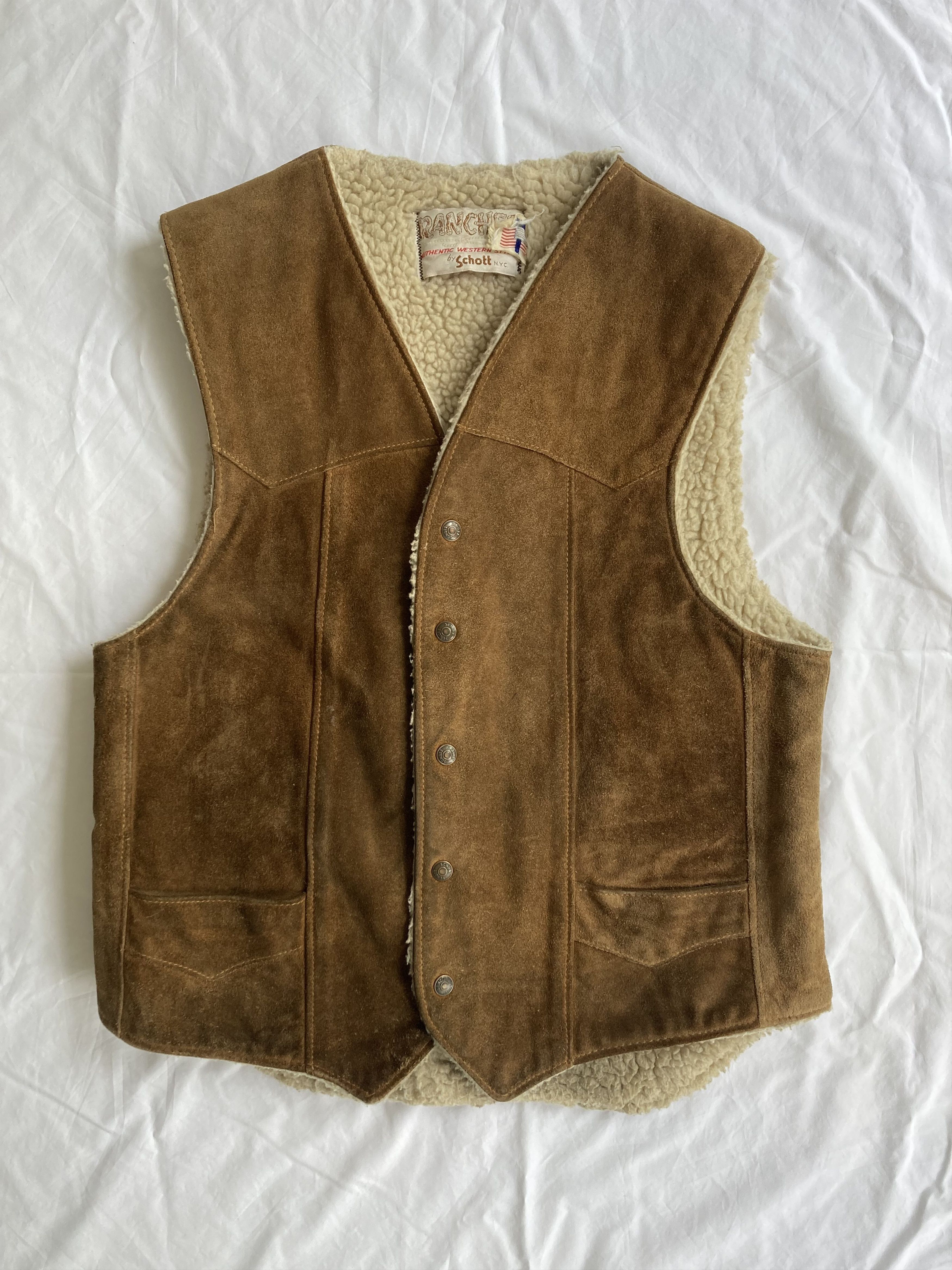 Schott × Vintage Vintage Suede Leather Rancher Vest Size US M / EU 48-50 / 2 - 1 Thumbnail