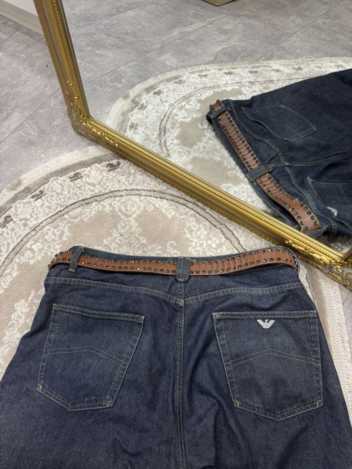 Japanese Brand 00’s NUMBER NINE STYLE FACE LEATHER RARE Y2K BELT VINTAGE Size ONE SIZE - 3 Thumbnail