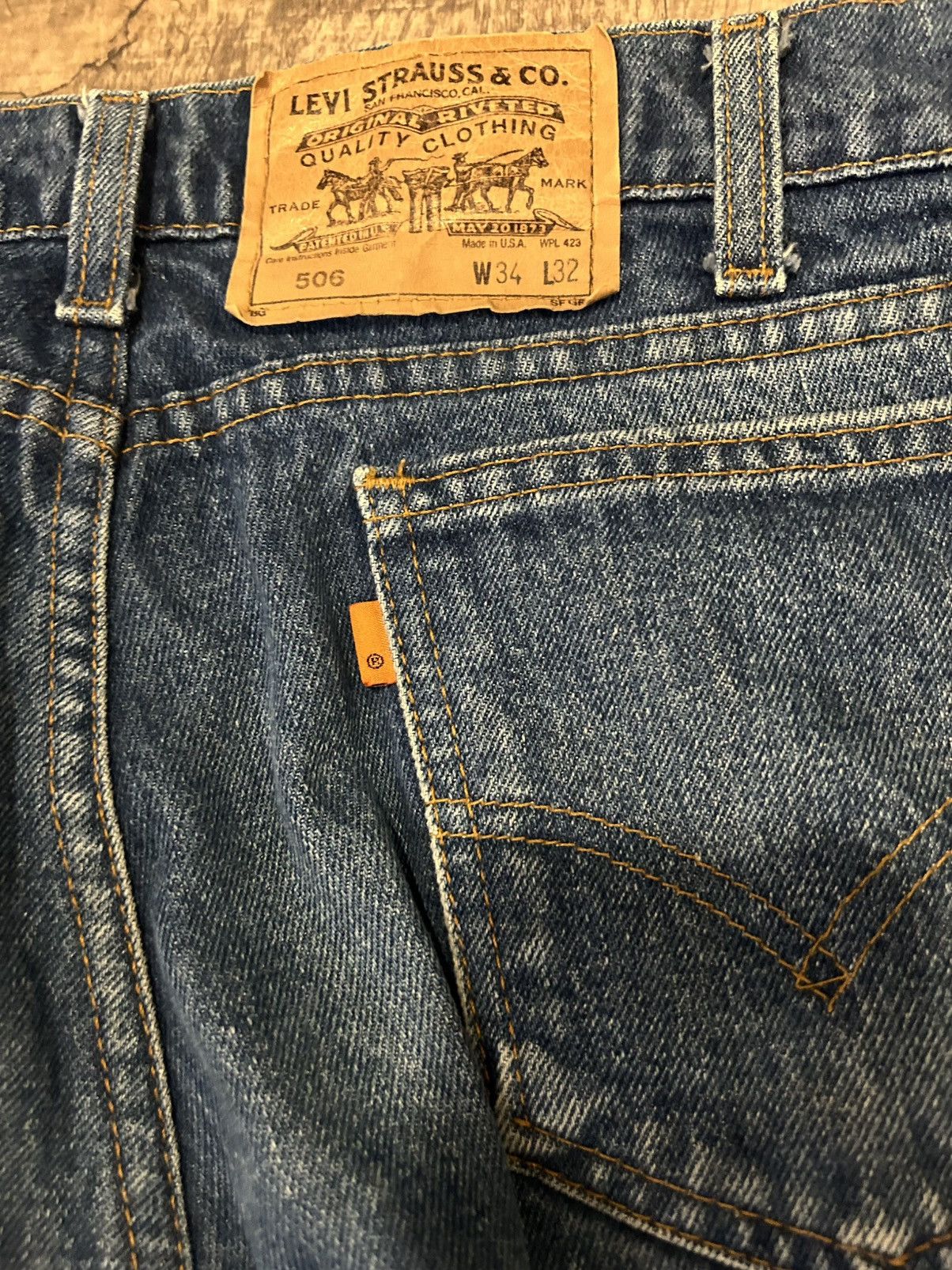 Levi's Vintage Clothing Vintage Levi’s 506 Jeans USA Made Orange Tag 34x32 Size US 32 / EU 48 - 2 Thumbnail