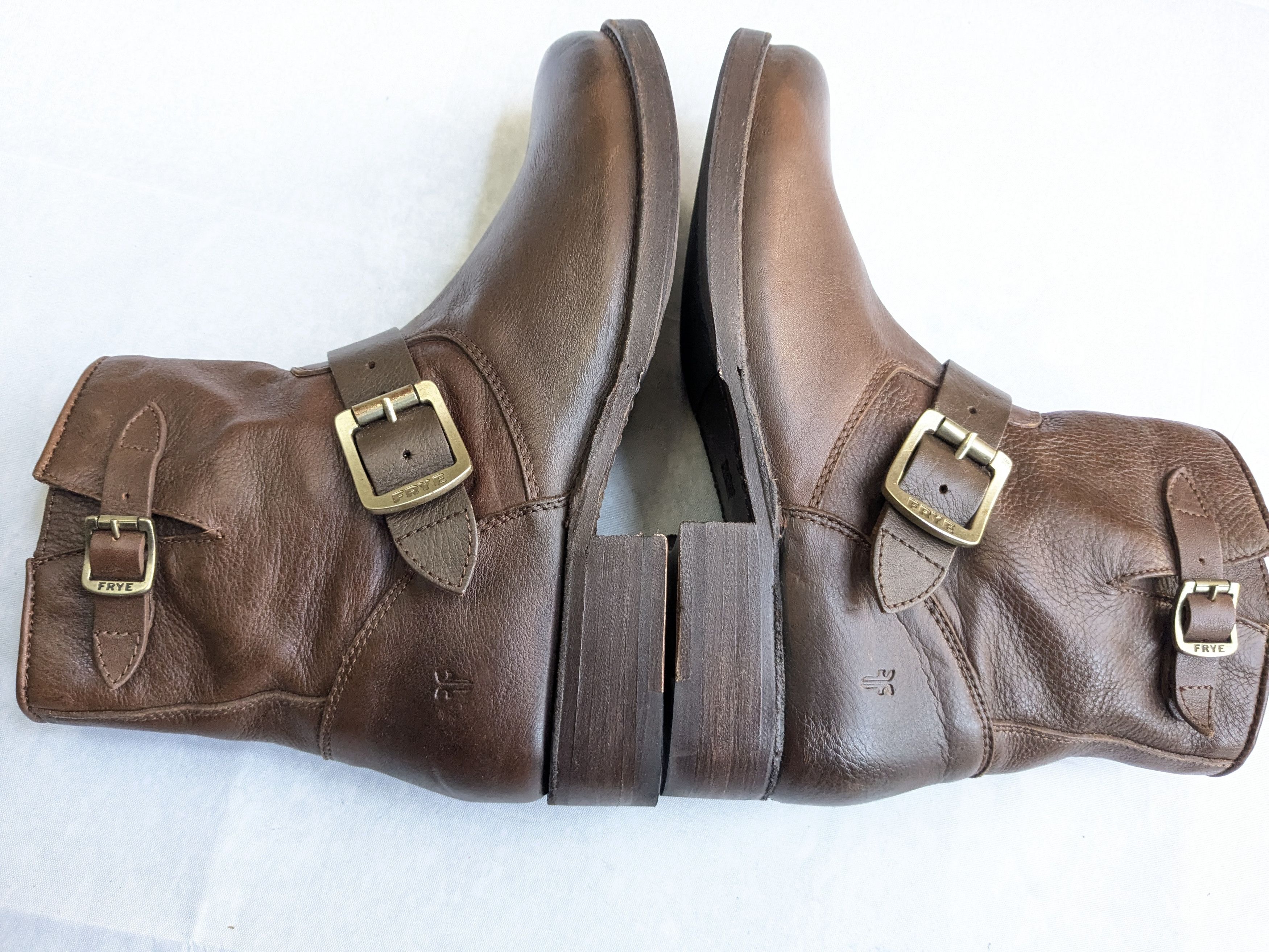 Frye Frye Engineer Boots Brown Suede Leather 7 Leather Buckle Size US 7 / EU 40 - 6 Thumbnail