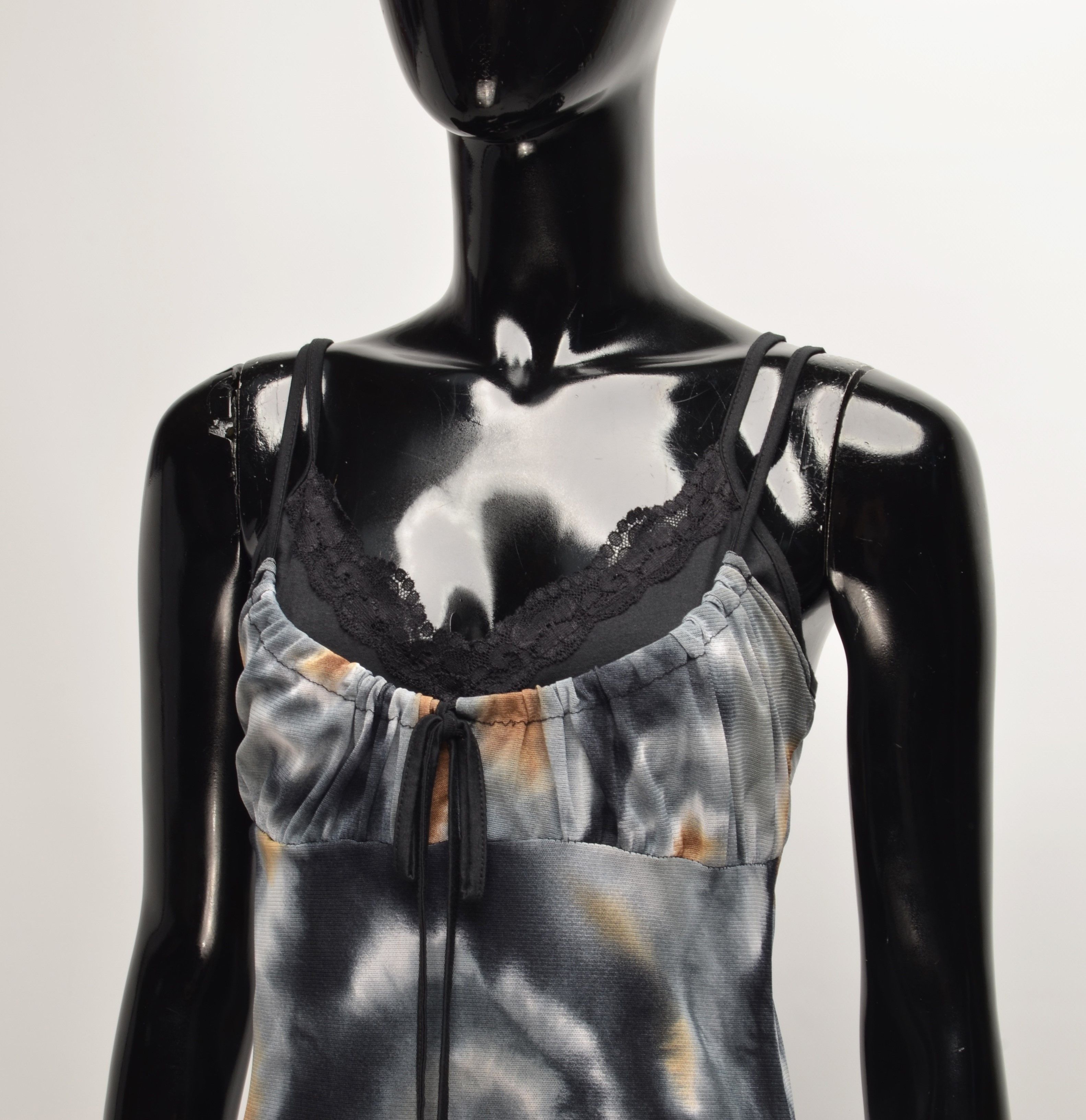 Vintage Vintage Vegas Paris Y2K Tie Dye Grunge Mini Mesh Dress Size S / US 4 / IT 40 - 2 Thumbnail