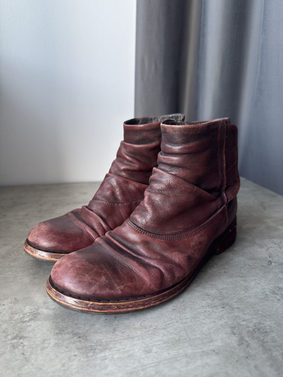 Japanese Brand Vintage ankle zippers leather shoes AS 98 GUIDI style boots Size US 7 / IT 37 - 2 Thumbnail
