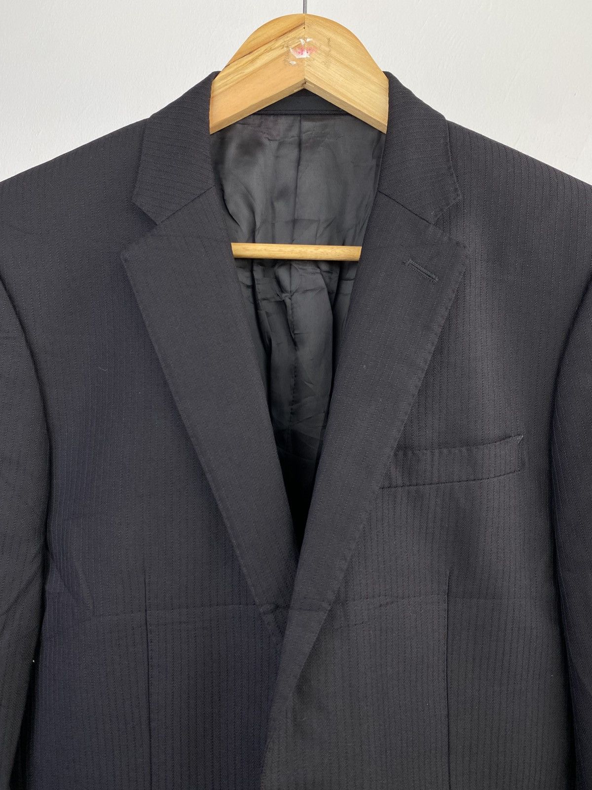 Yohji Yamamoto Vintage 90’s AAR by Yohji Yamamoto Black Pinstripe Blazer Size US M / EU 48-50 / 2 - 4 Thumbnail