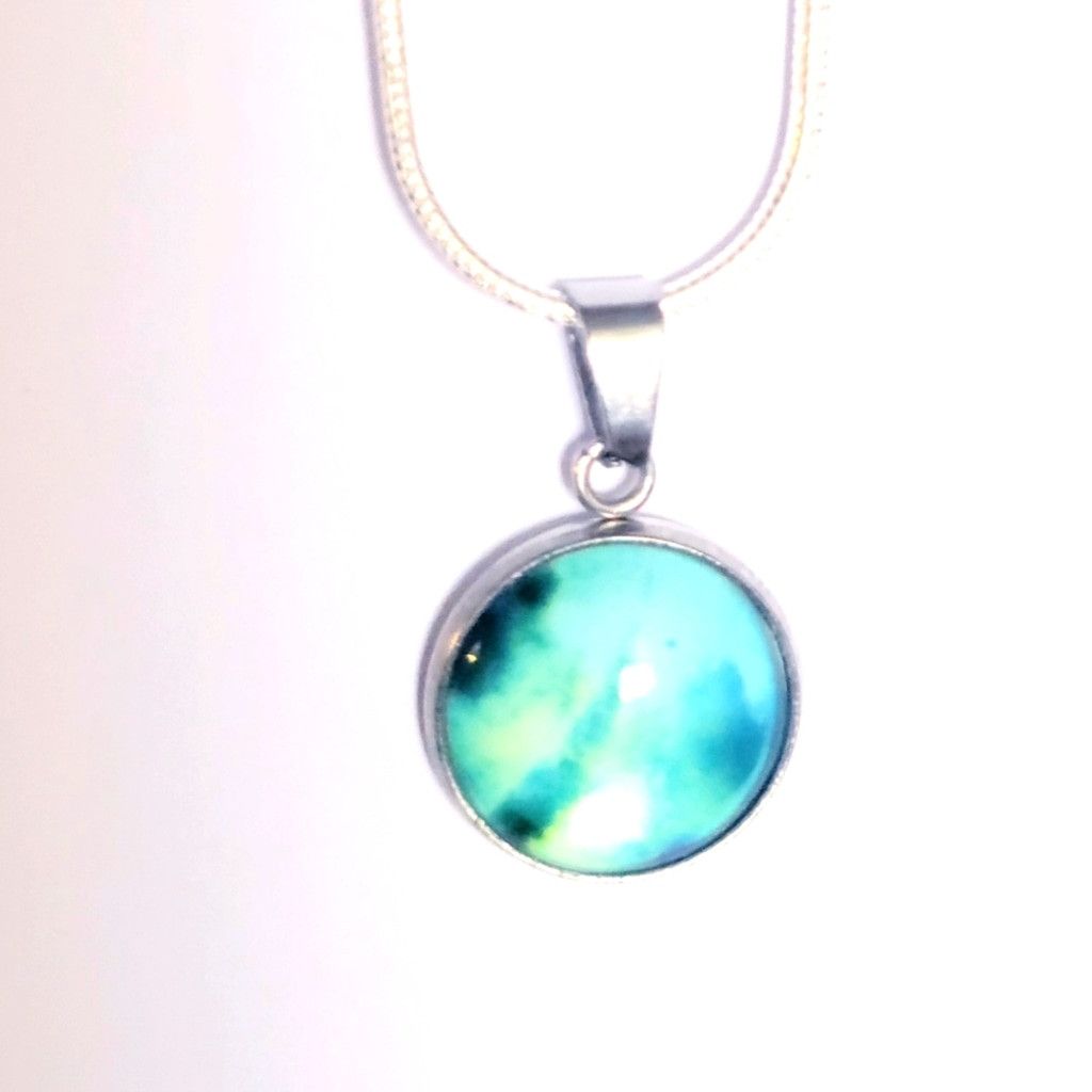 Handmade 925 Sterling Silver nebula galaxy necklace Size ONE SIZE - 1 Thumbnail