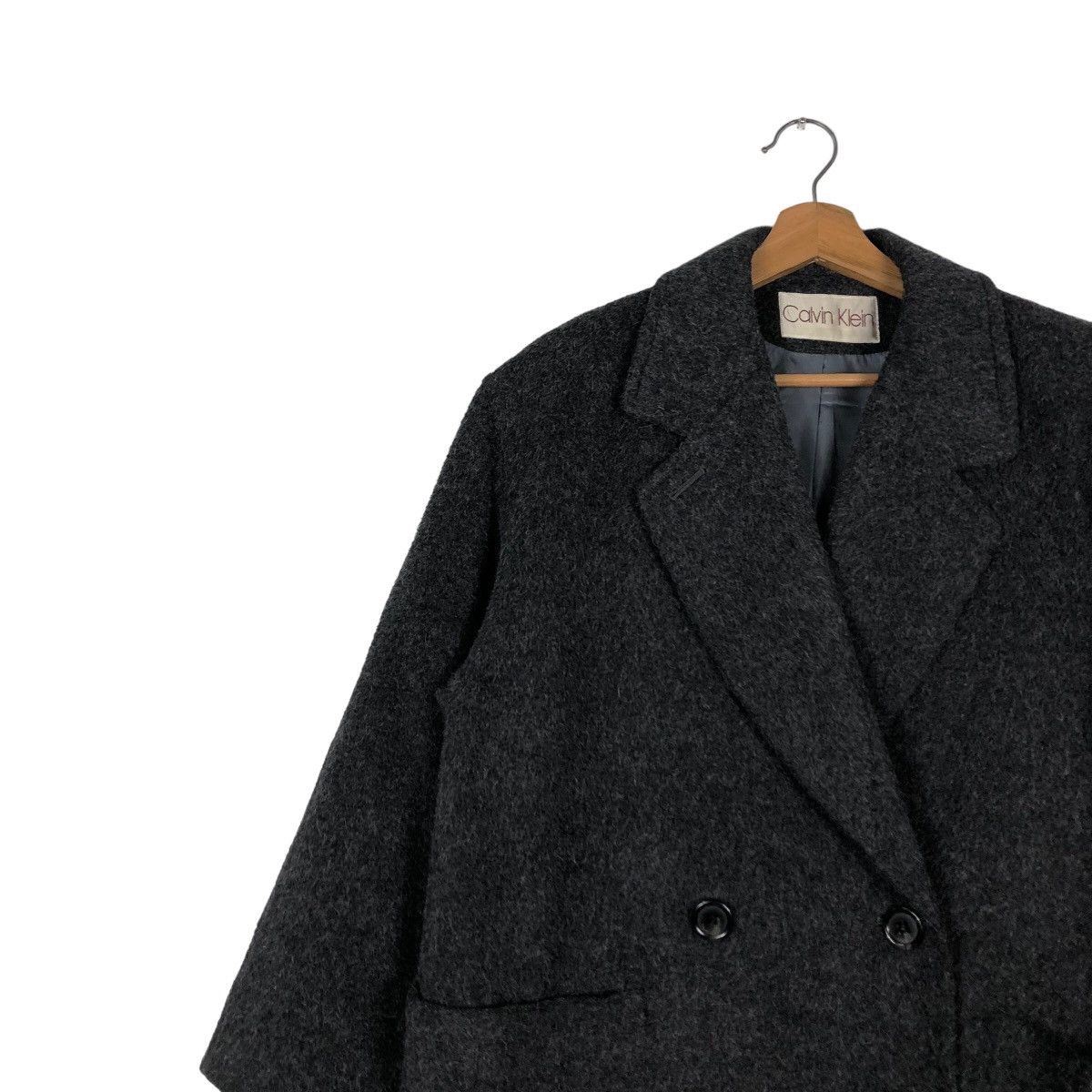 Calvin Klein 🔥Rich Grey Long Jacket Wool Herringbone Calvin Klein Size US M / EU 48-50 / 2 - 7 Thumbnail