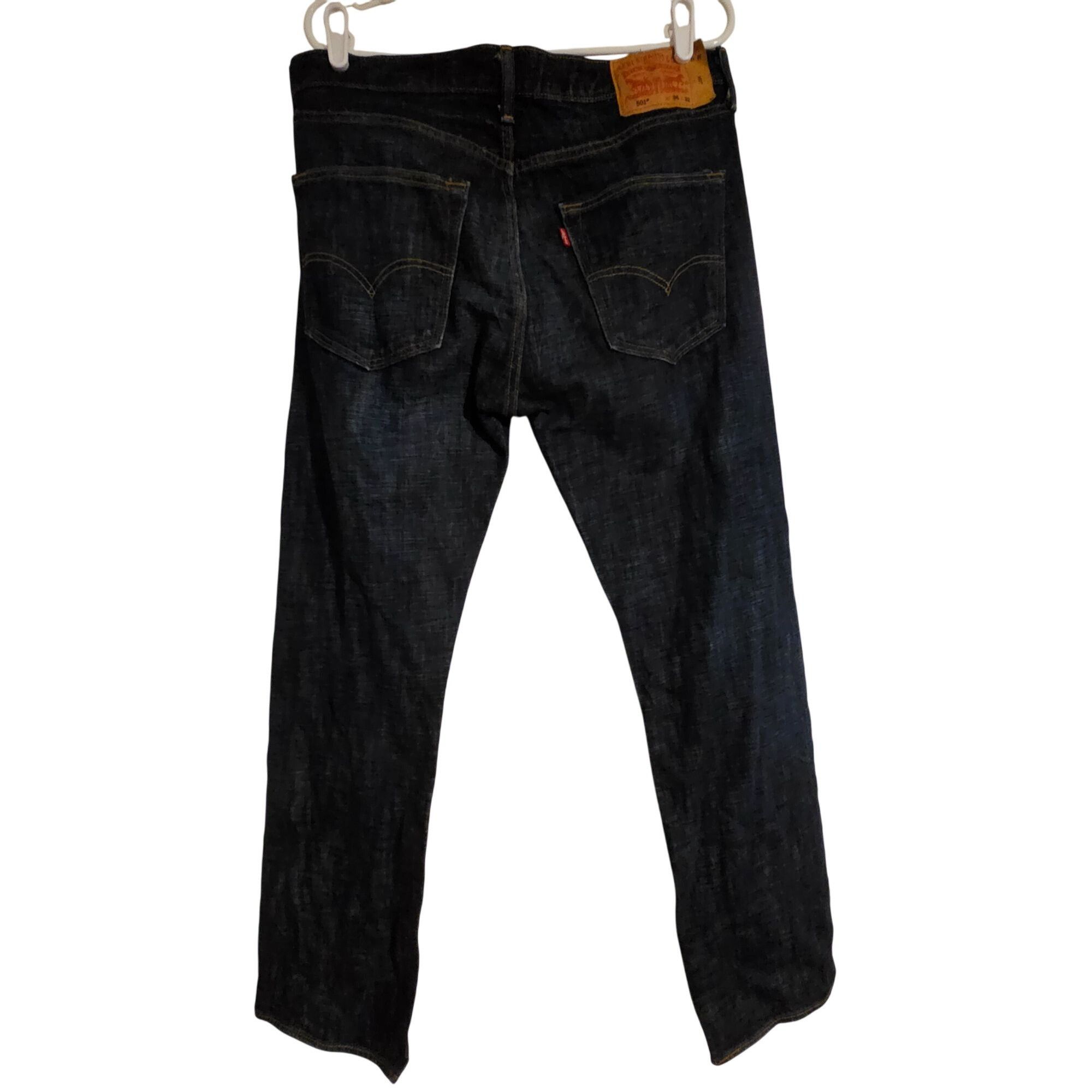 Levi's Levi’s Men’s 501 Button Fly Straight-Leg Jeans Dark Wash 36x Size US 36 / EU 52 - 3 Thumbnail