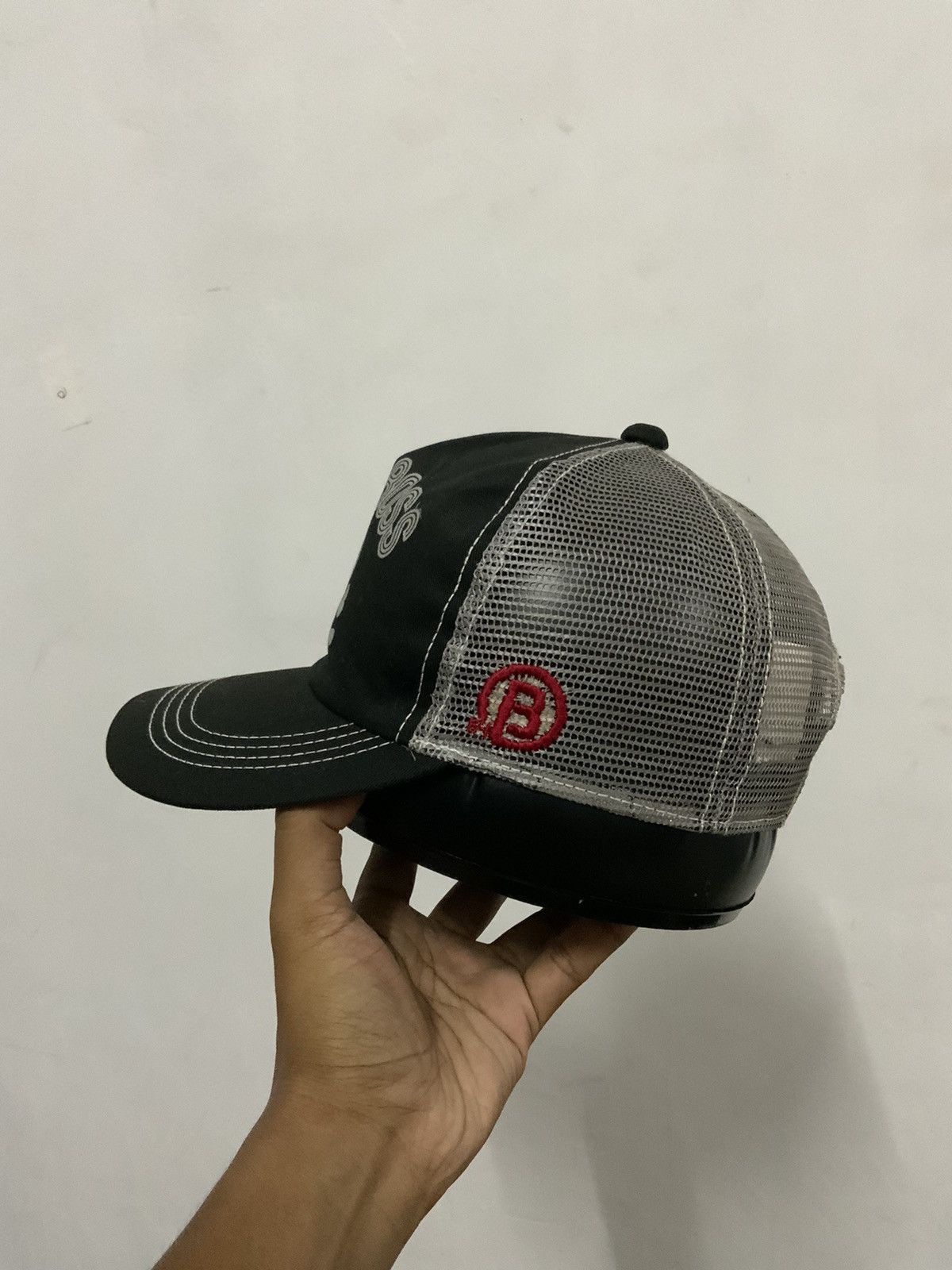 Japanese Brand Blue Cross Skull Trucker Hat Size ONE SIZE - 3 Thumbnail