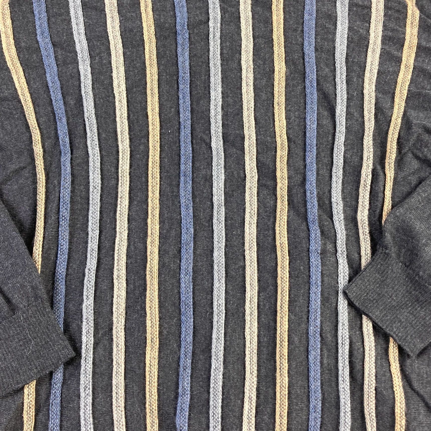 Jim Thompson VINTAGE Norm Thompson Merino Wool Sweater Mens 2XL Striped Italian Made Size US XXL / EU 58 / 5 - 2 Thumbnail