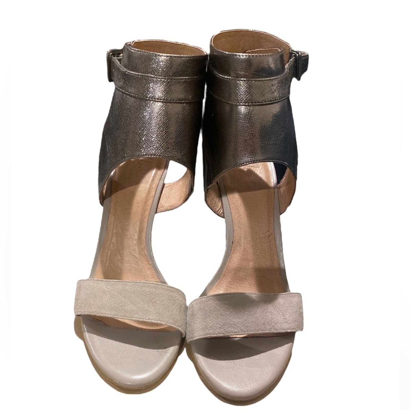 Joie Joie Waylen Ankle Leather Buckle Strap Wedge Metalic SZ.39 Size US 9 / IT 39 - 2 Thumbnail