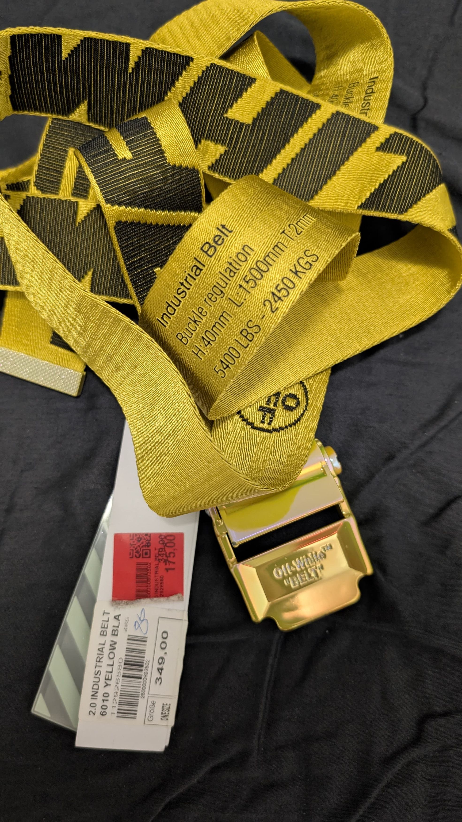 Off-White Off-White™ Industrial 2.0 Belt in Yellow/Black Size ONE SIZE - 1 Thumbnail