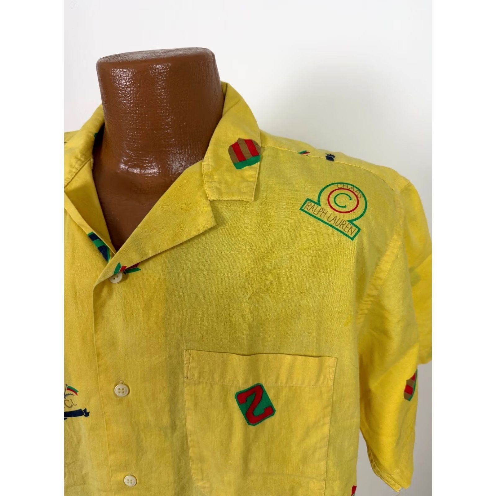 Chaps VINTAGE Chaps Ralph Lauren Shirt Men Large Camp Collar Yacht Crest Logo Surf Shirt Size US L / EU 52-54 / 3 - 5 Thumbnail