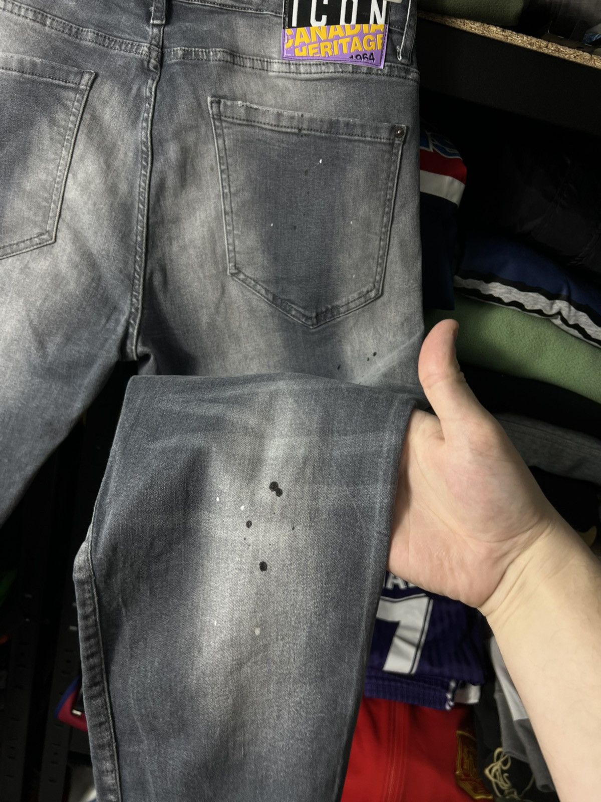 Dsquared2 Dsquared2 Slim Fit Jeans 52 Grey Distressed Paint Splatter Size US 34 / EU 50 - 15 Thumbnail