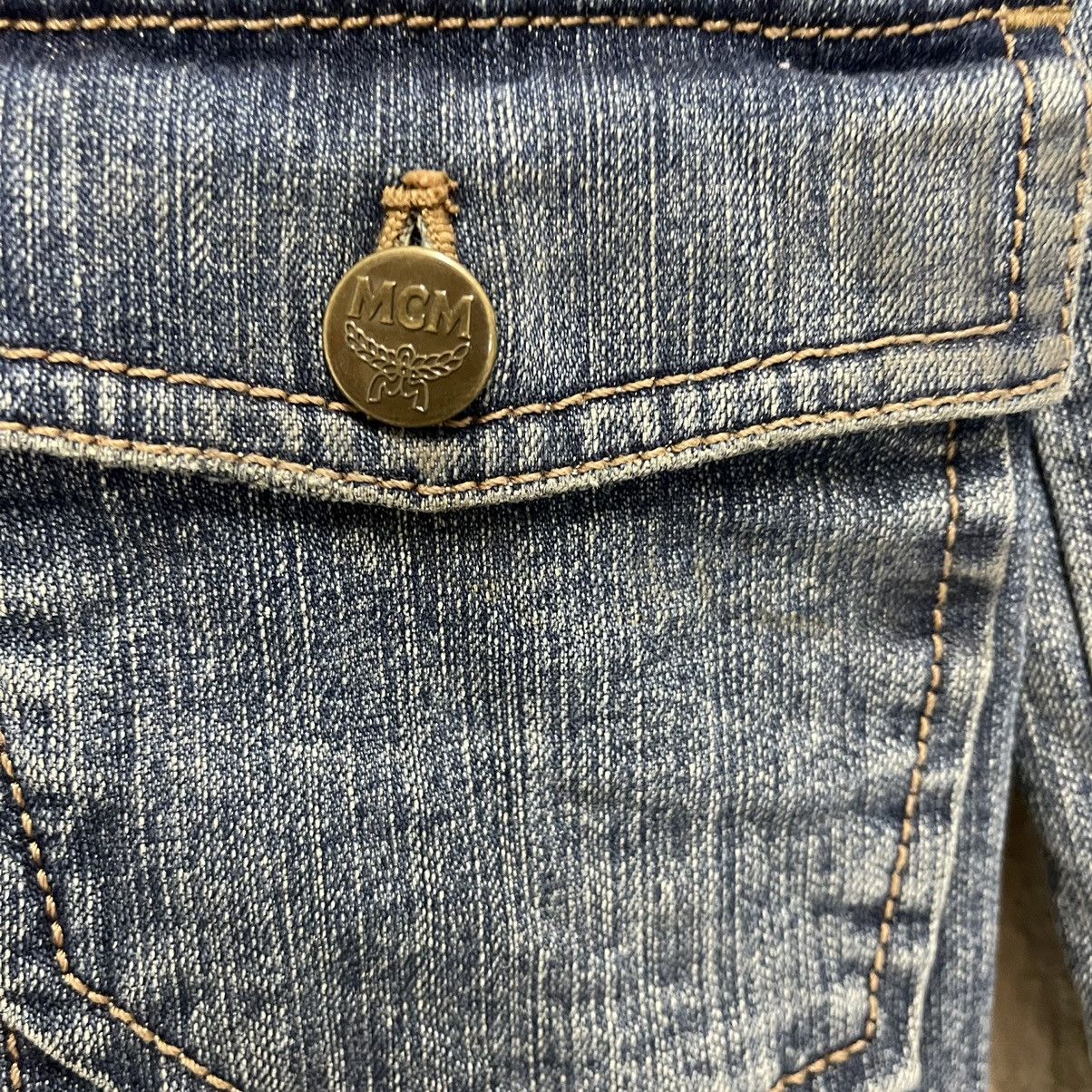 Designer × MCM Vintage 90s Moderne Creation Munchen Denim Blazer Size S / US 4 / IT 40 - 6 Thumbnail
