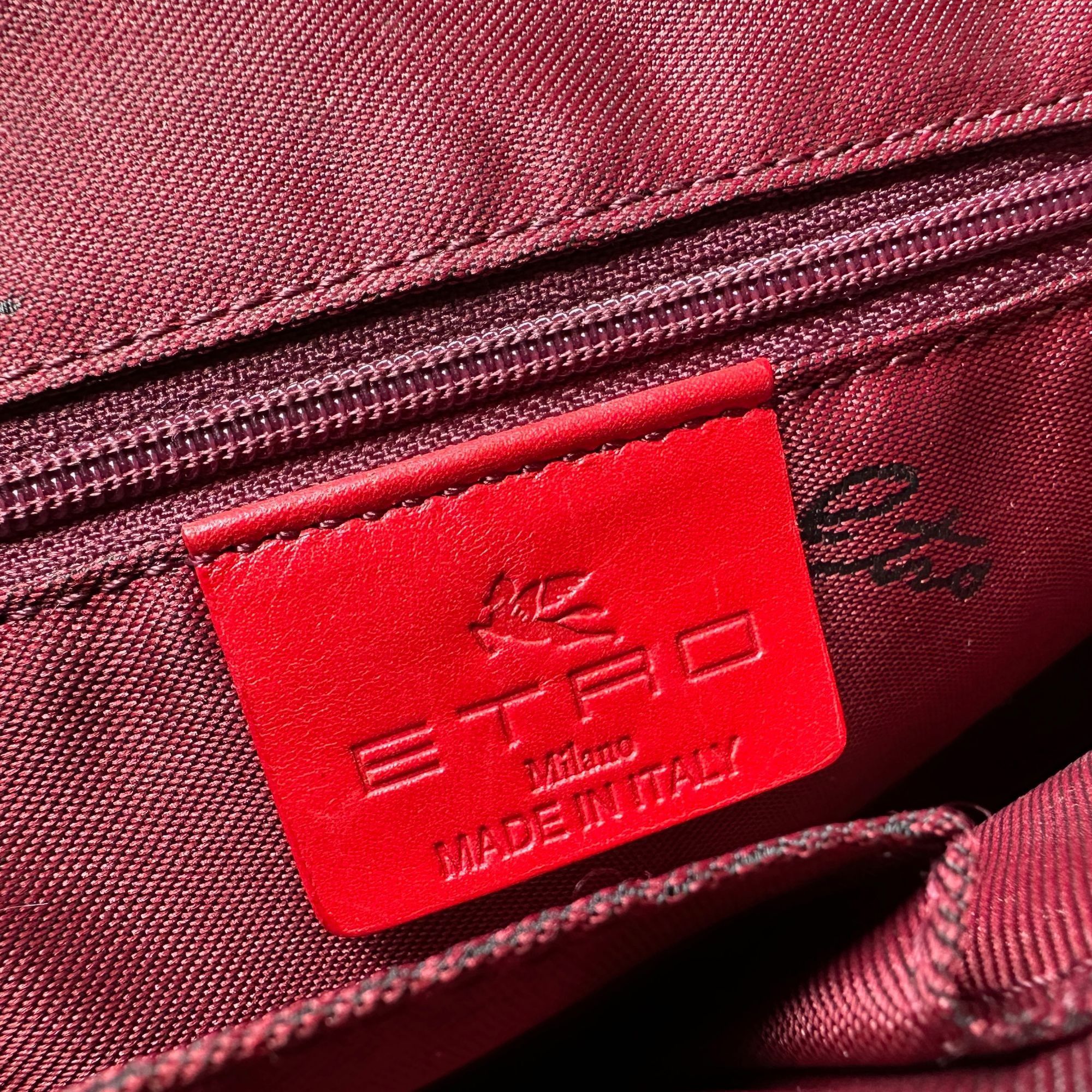 Etro ETRO Milano Limited Edition Red Leather and Coated Paisley C Size ONE SIZE - 3 Thumbnail