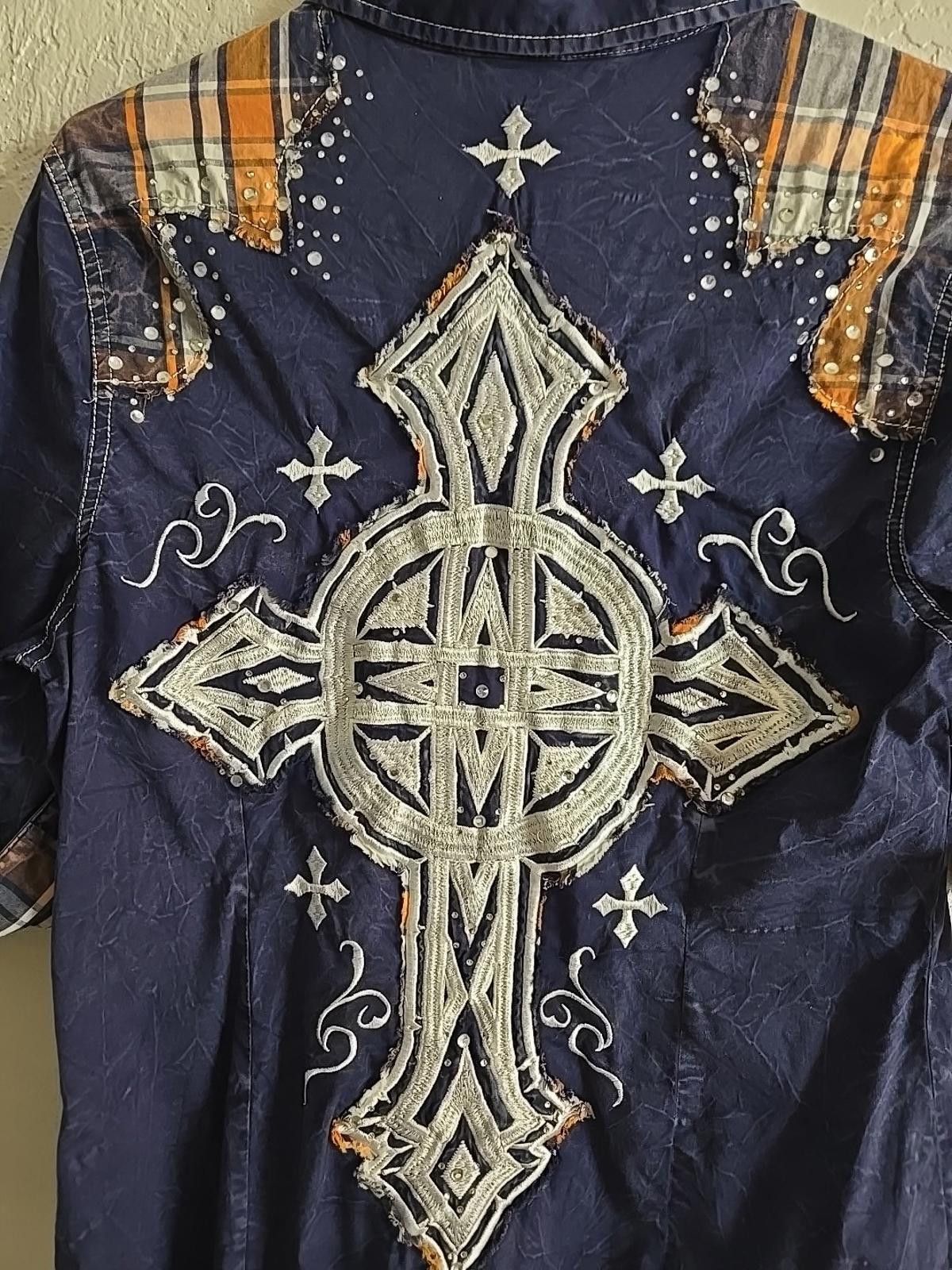 Affliction Affliction Bling Snap Shirt Womens S Rhinestones Embroidered Size S / US 4 / IT 40 - 5 Thumbnail
