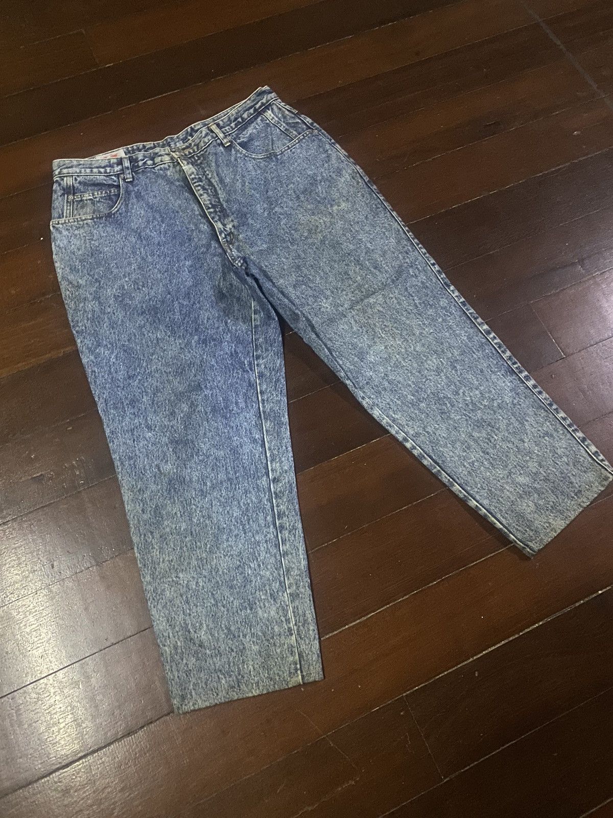 Blue Blue Japan × Designer Fire 🔥 BLUE WAY japan denim stone wash acid wash baggy Size US 38 / EU 54 - 2 Thumbnail