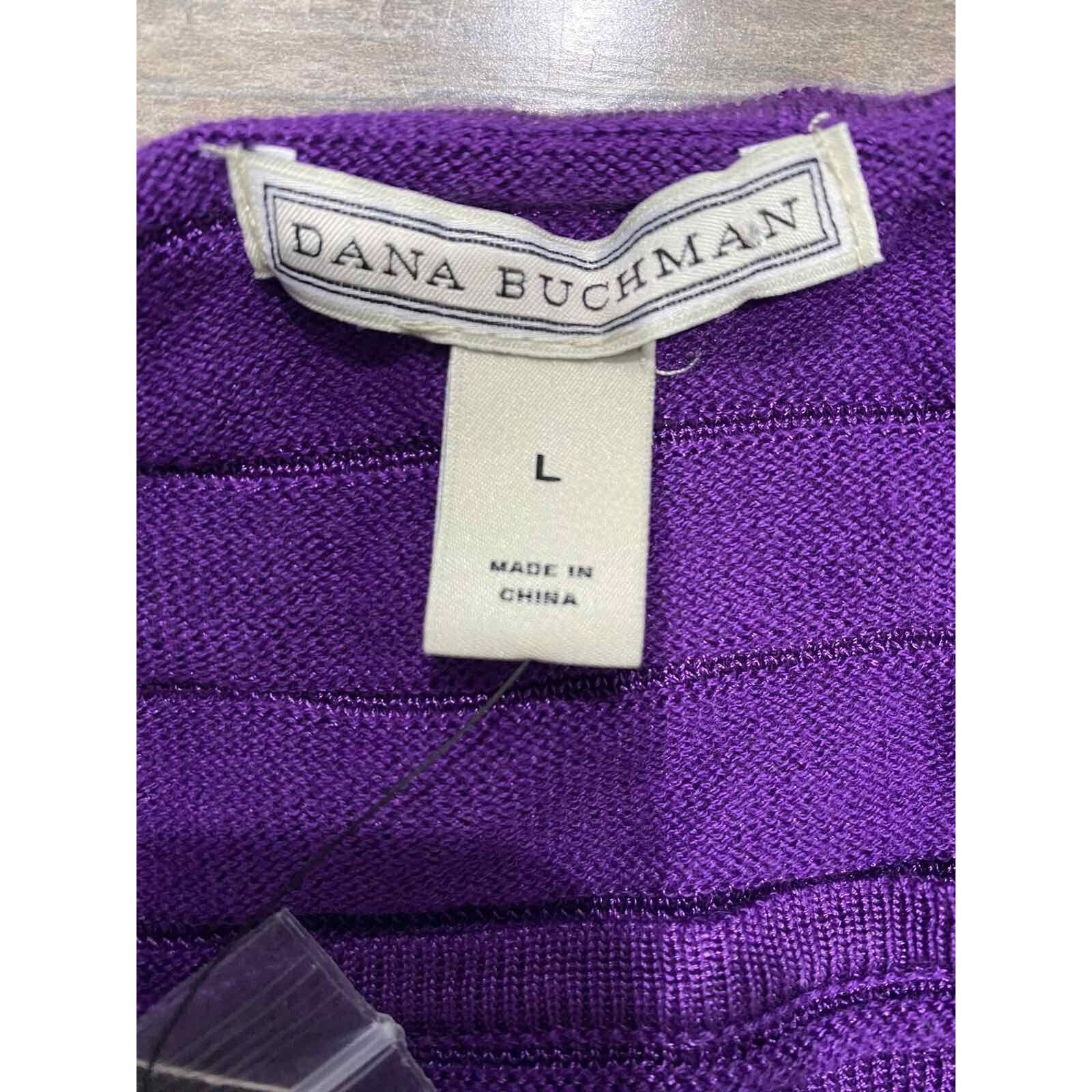 Dana Lee Dana Buchman sweater Purple Size L Cotton Top A001374 Size L / US 10 / IT 46 - 5 Thumbnail