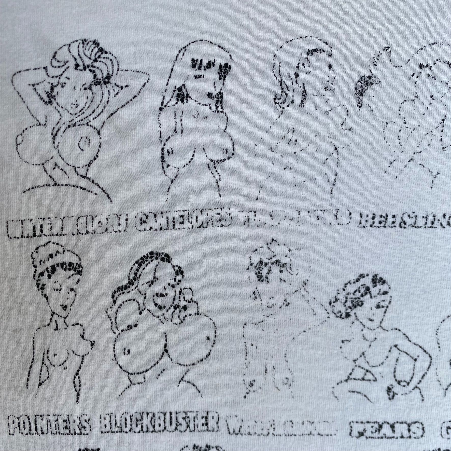 Vintage Vintage 90s Boobs Chart Shirt Punk XXX Tits Vulgar Humor Tee Size US L / EU 52-54 / 3 - 4 Thumbnail