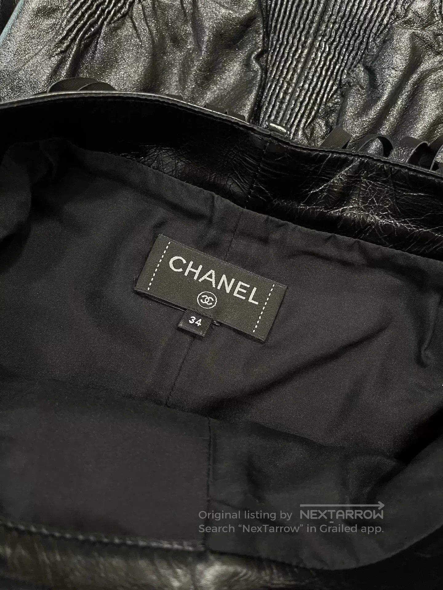 Chanel Chanel 21S Black Fringe Leather Skirt. Size US 34 / EU 50 - 3 Thumbnail