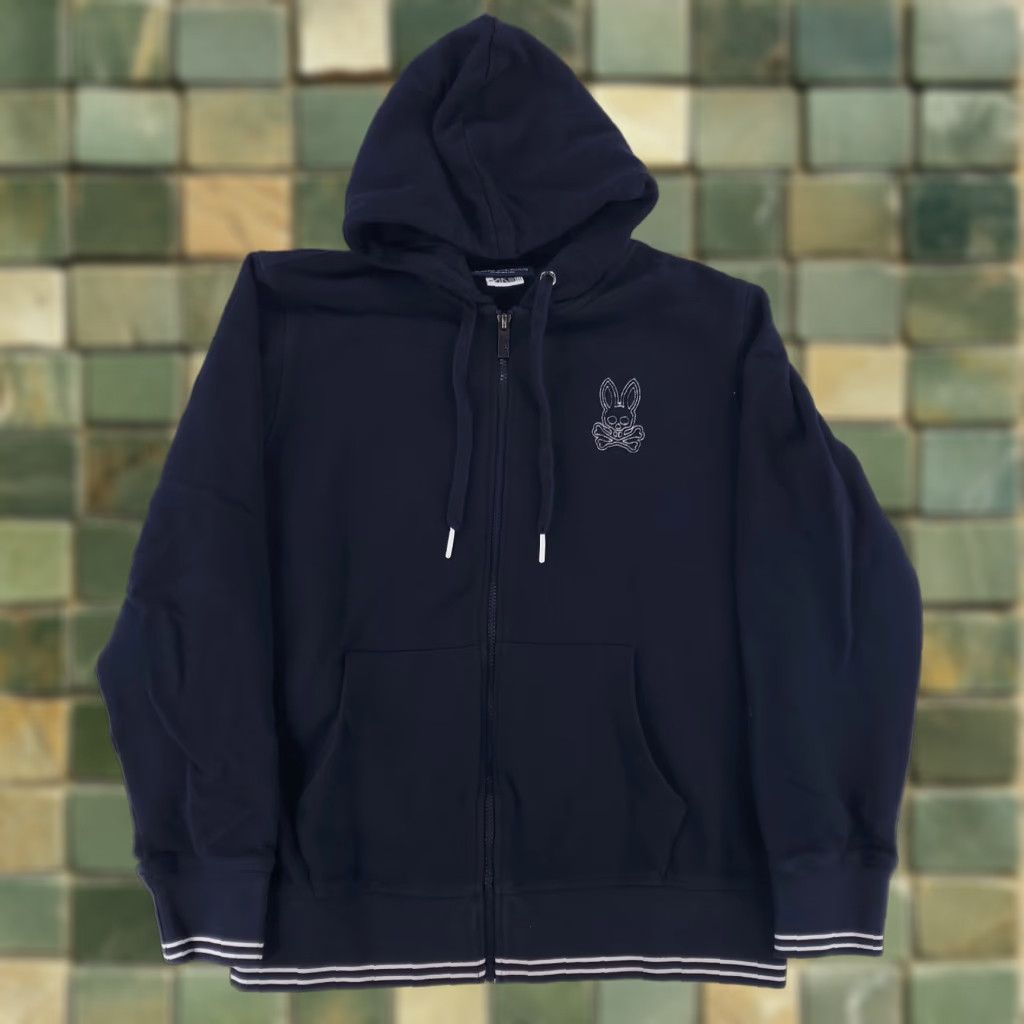Psycho Bunny Psycho Bunny Full Zip Hoodie Jacket Sweatshirt Blue Mens M Size US M / EU 48-50 / 2 - 1 Thumbnail