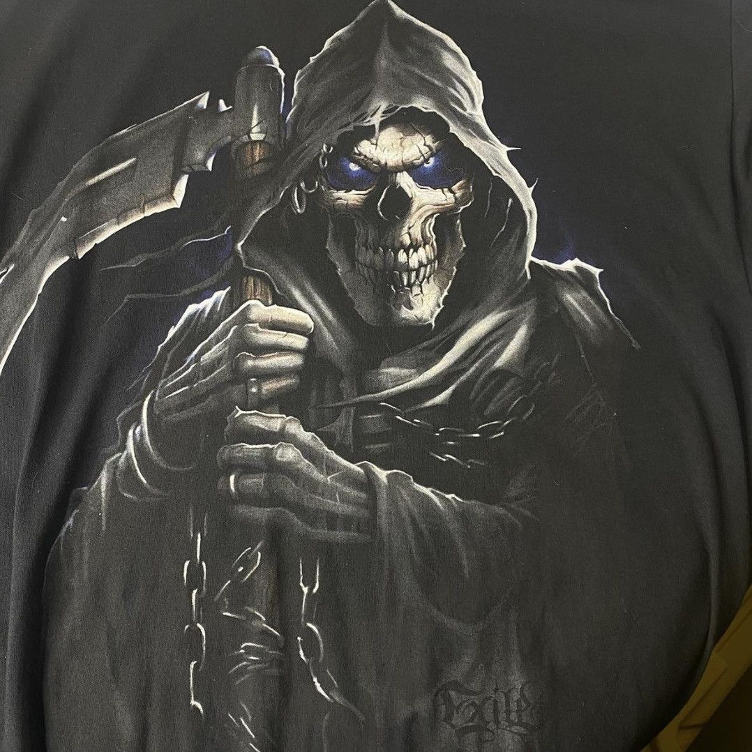 Vintage Vintage Y2K ODM Exile Skull Reaper Biker Grunge T Shirt Size US XL / EU 56 / 4 - 3 Thumbnail