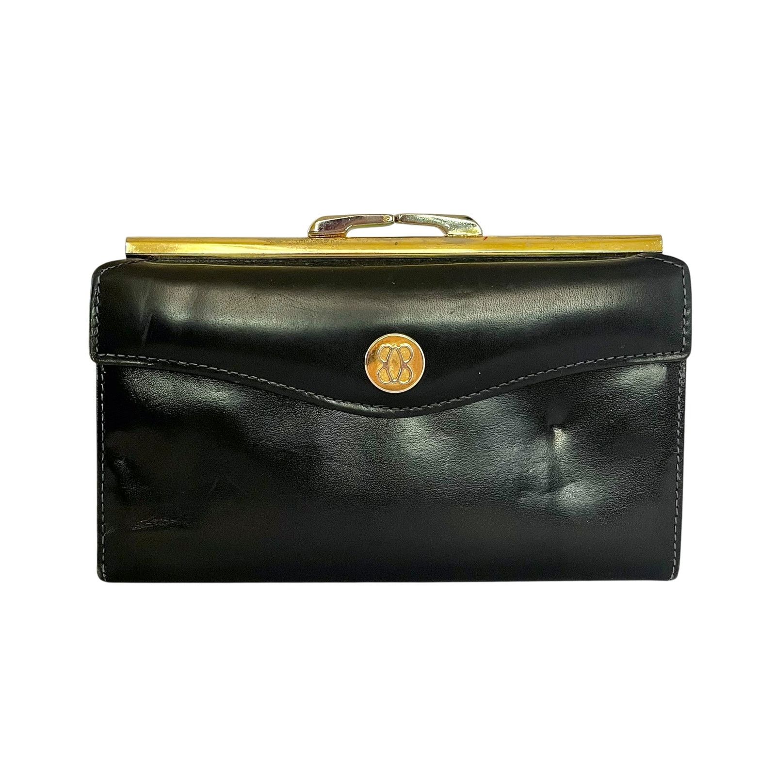 Bosca × Vintage Vintage Bosca Black Full Grain Leather Frame Clutch Wallet Size ONE SIZE - 1 Thumbnail