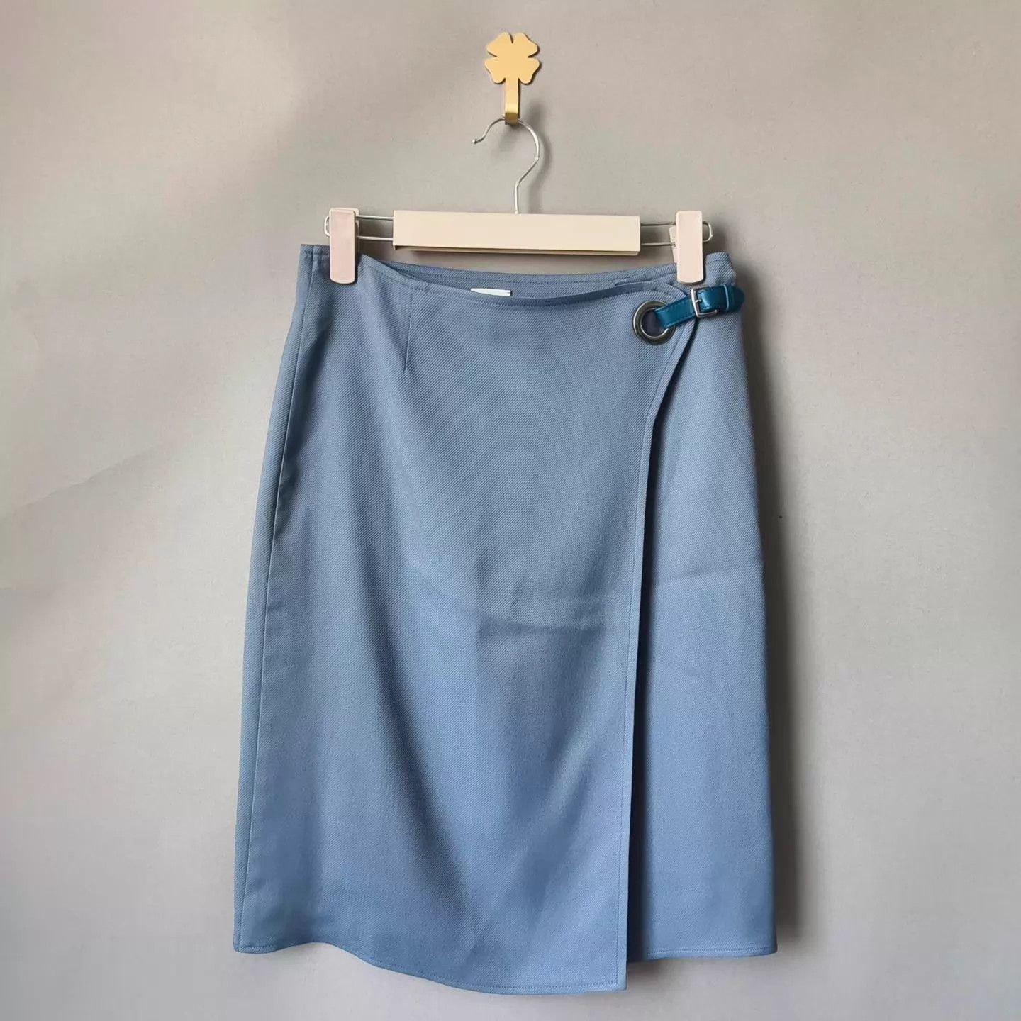Hermes Hermes Blue Leather Buckle Skirt Size 34 99 New Size 25" / US 0 / IT 36 - 1 Thumbnail