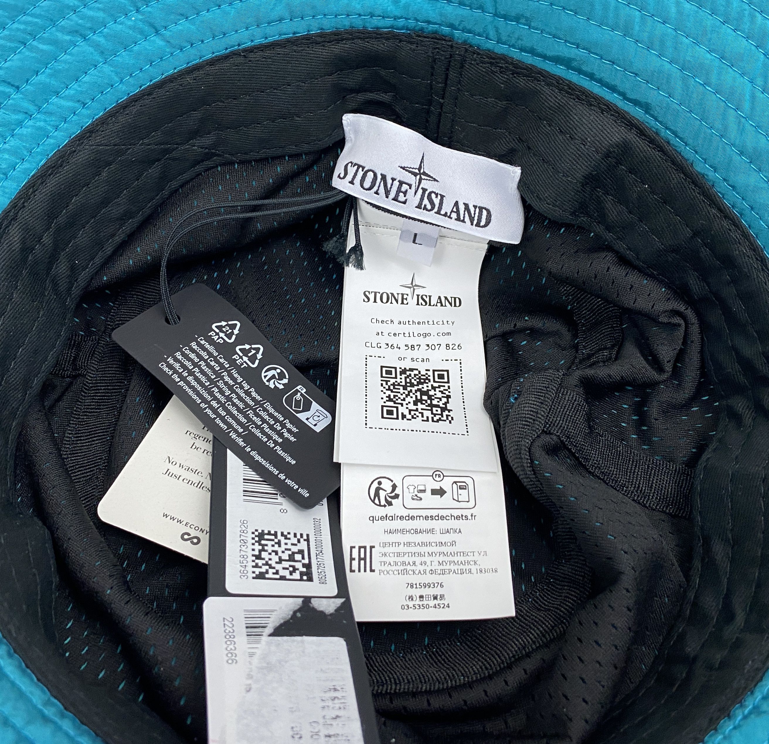 Stone Island BNWT Stone Island Nylon Metal Bucket Hat Cap Logo Size L Size ONE SIZE - 8 Thumbnail