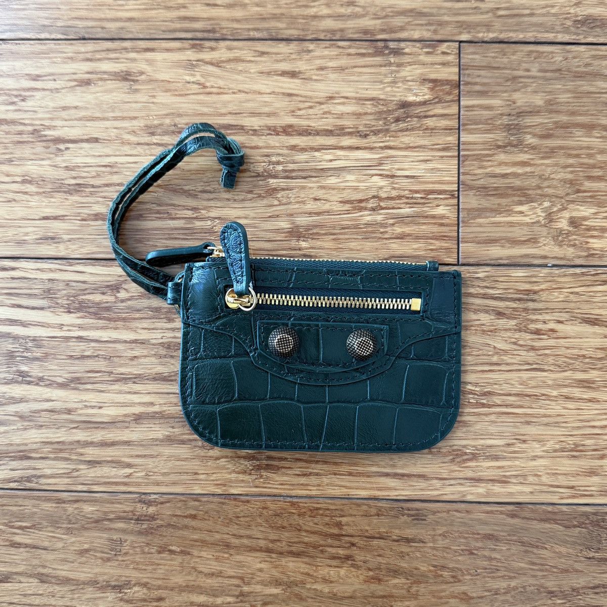 Balenciaga Le Cagole Wallet Croc Embossed NWT