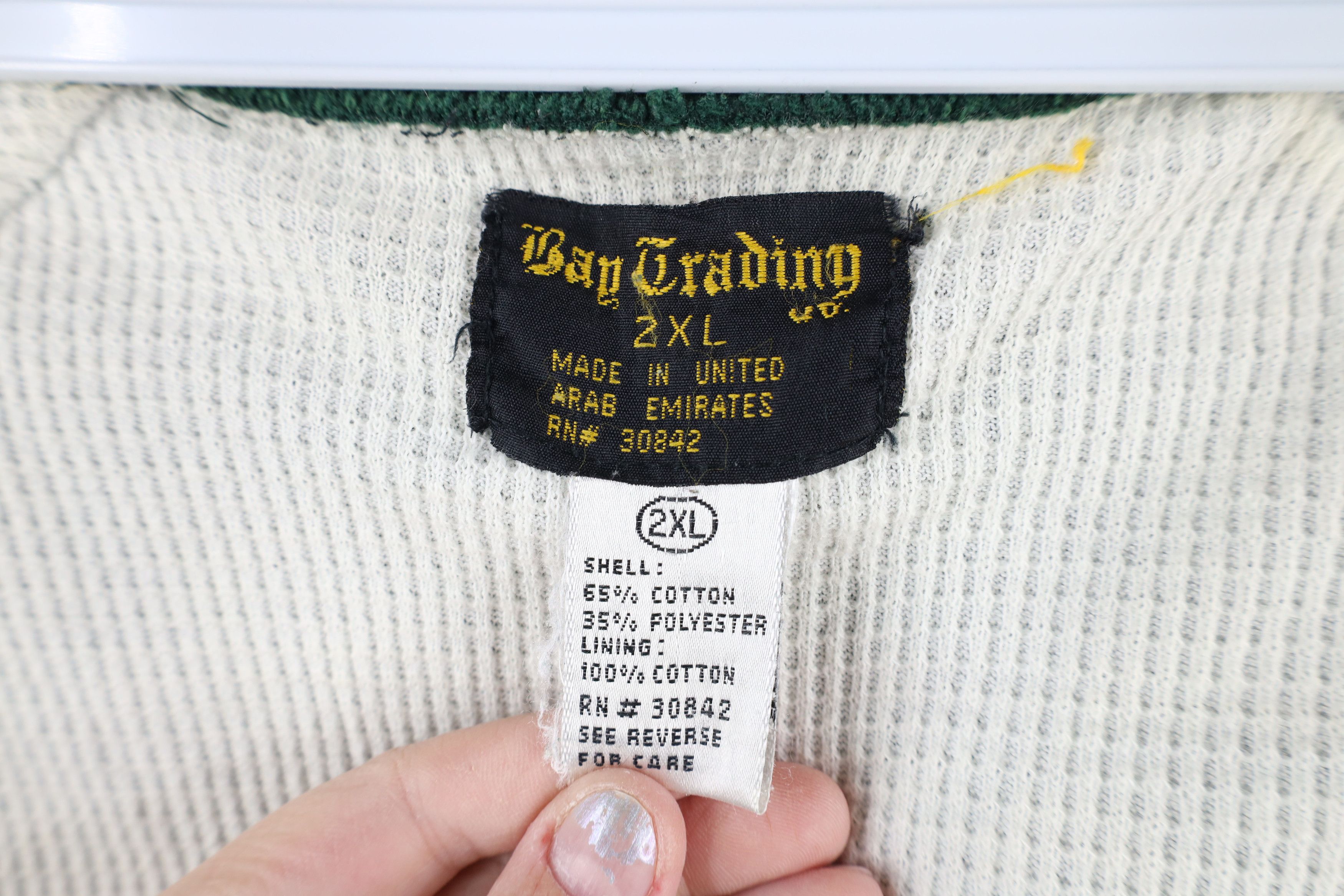 Vintage Vintage 90s Streetwear Thermal Waffle Knit Lined Hoodie Size US XXL / EU 58 / 5 - 10 Thumbnail