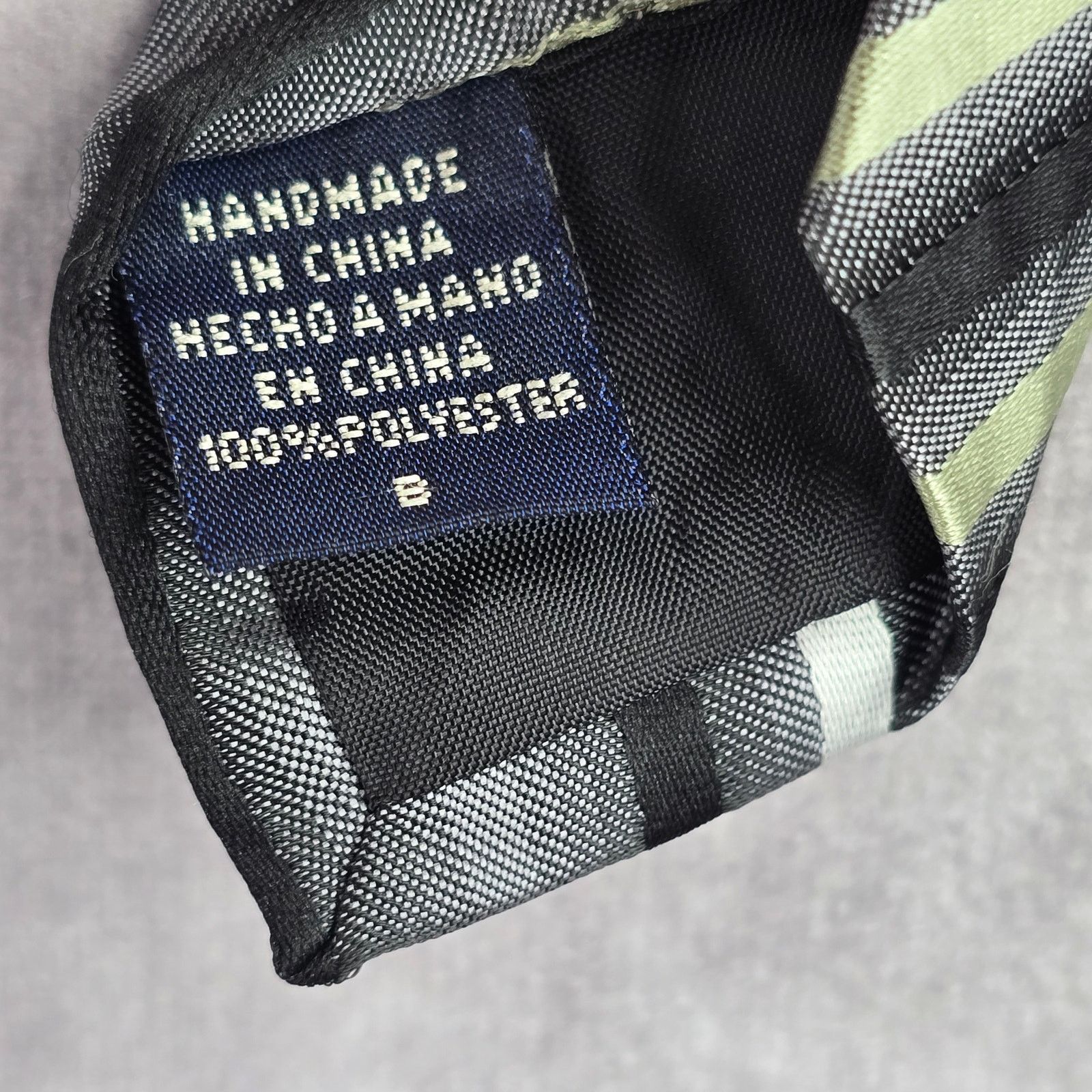 Van Heusen Van Heusen Black Gray Green Stripe Executive Neck Tie Men's Size 30 - 5 Thumbnail