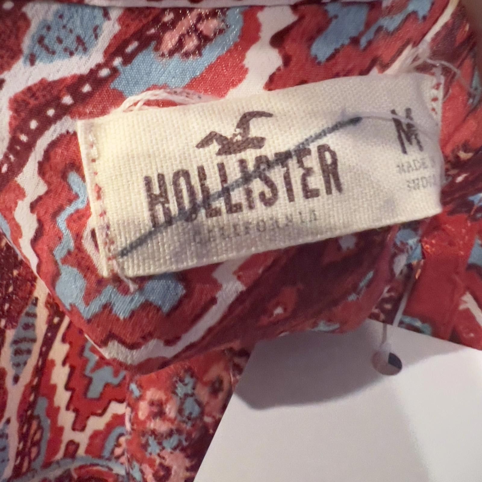 Hollister Hollister Women's Red Patterned Camisole Tank Top Size M / US 6-8 / IT 42-44 - 3 Thumbnail