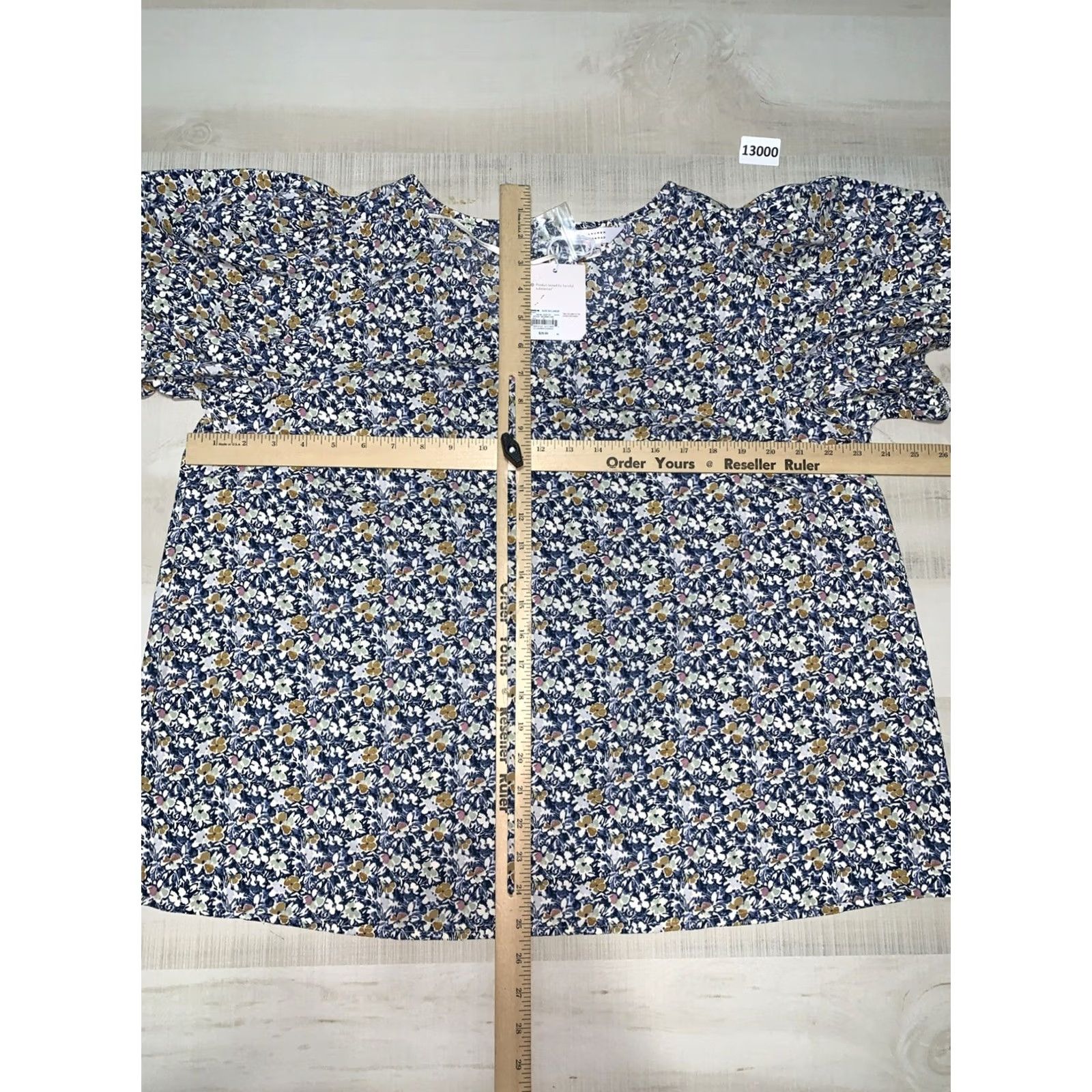 Vintage Lauren Conrad Blue Floral Elastic Short Sleeve Blouse Womens XXL NWT-13000 Size XXL / US 16-18 / IT 52-54 - 3 Thumbnail